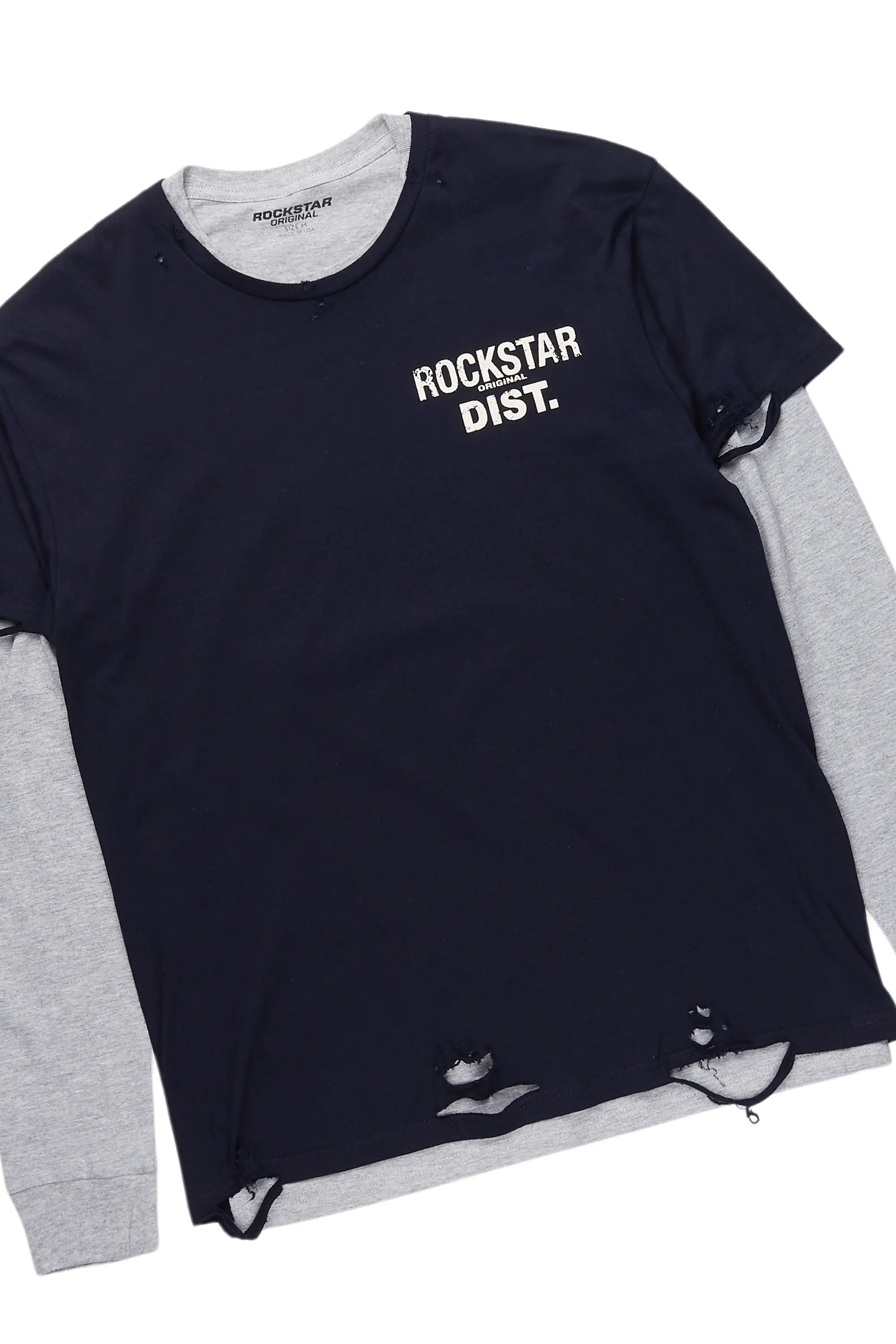 Berne Navy/Grey Double Layer T-Shirt/Baggy Pant Set - Image 8