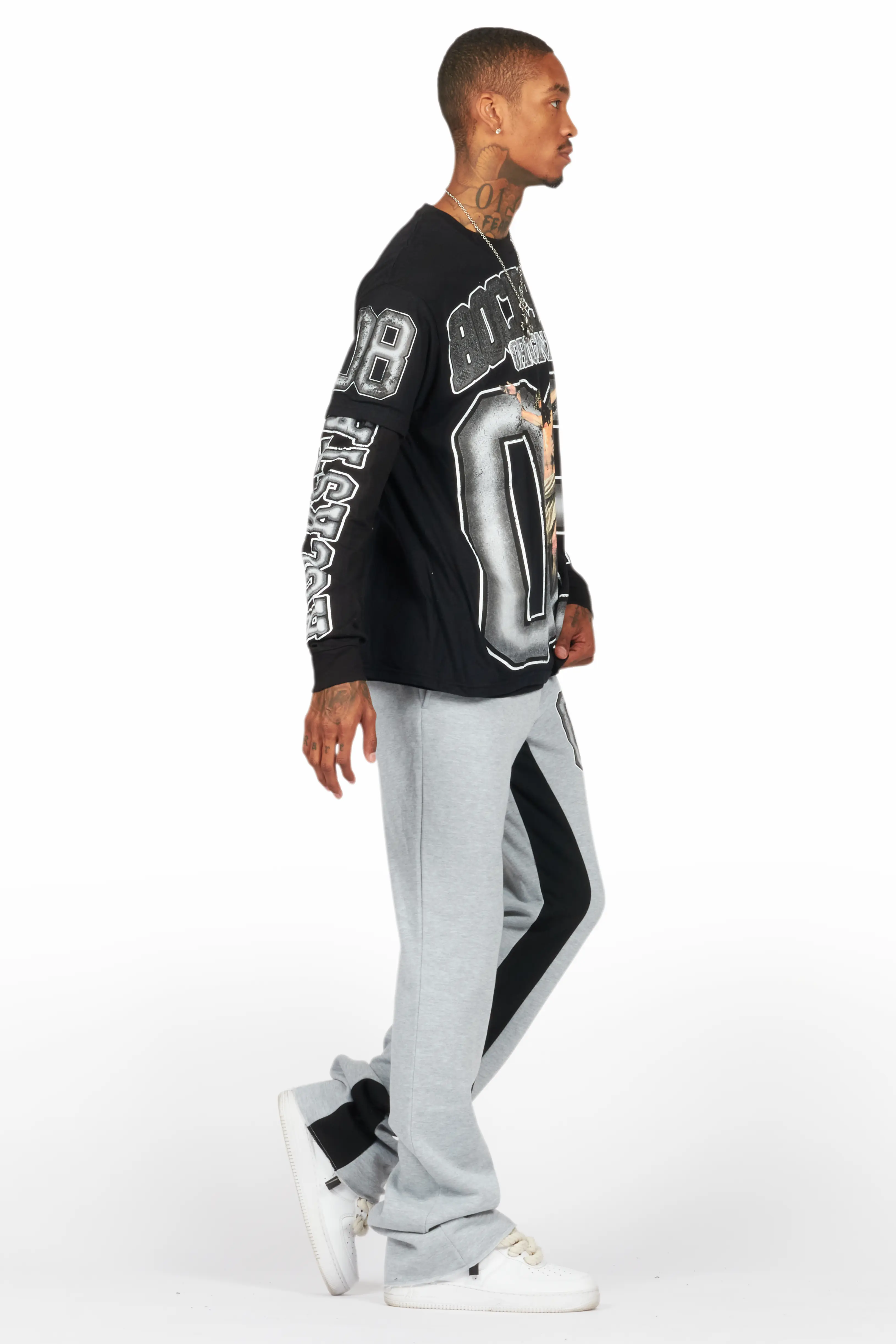Fields Black/Grey Double Layer T-Shirt/Baggy Pant Set - Image 3