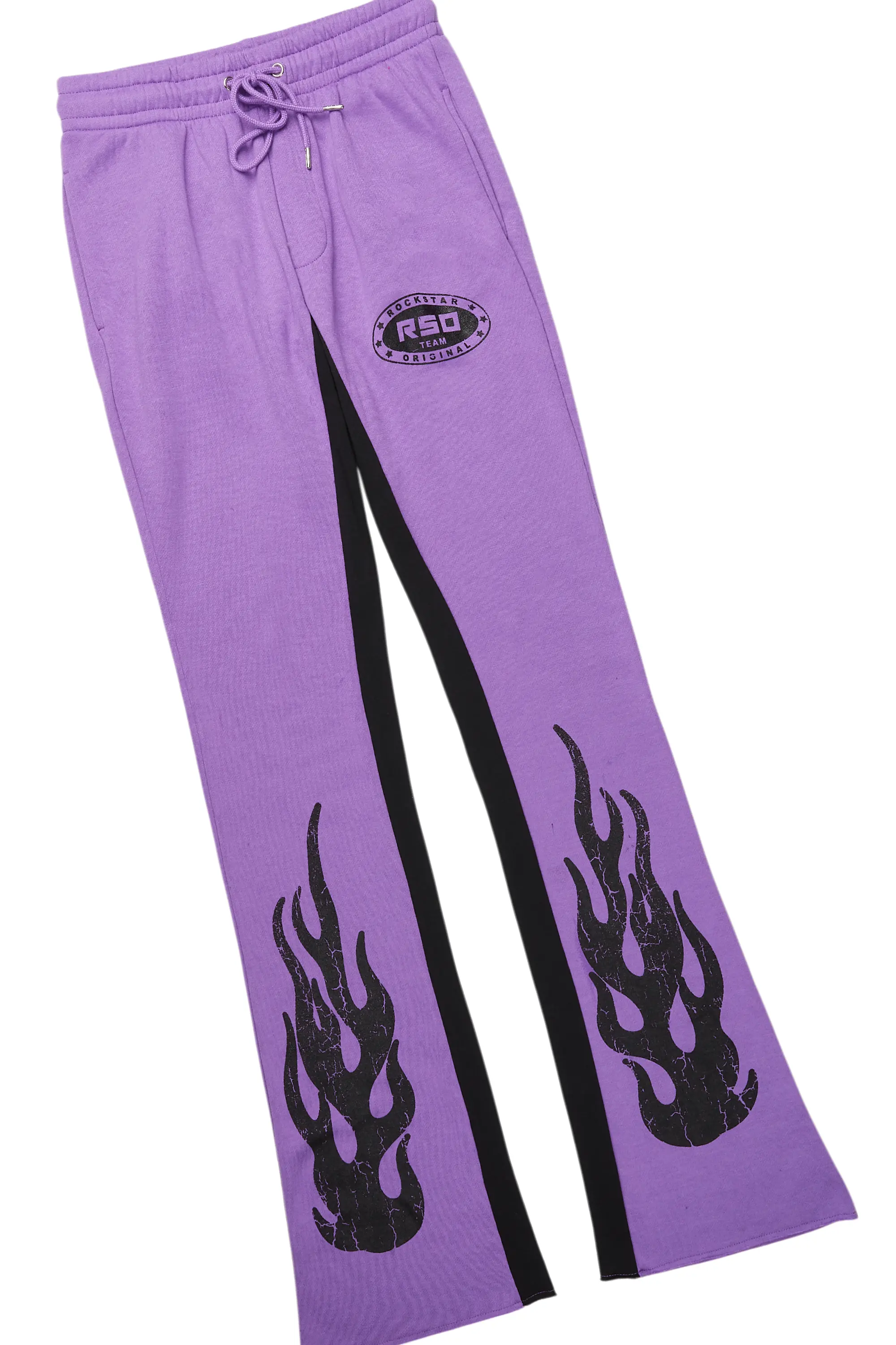 Amos Purple/White Long Sleeve T-Shirt/Stacked Baggy Pant Set - Image 8