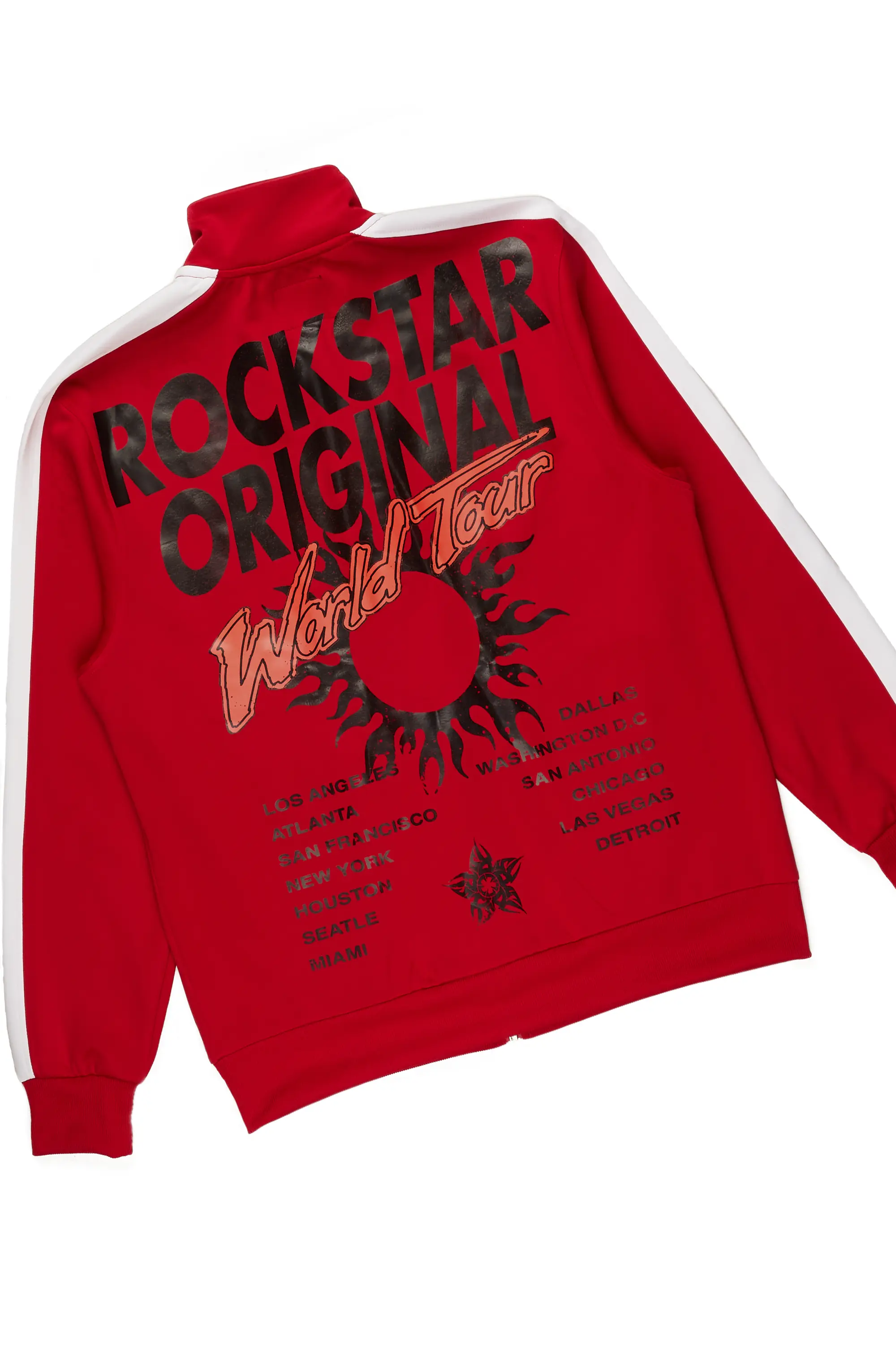 Yash Red Tricot Super Stacked Flare Track Set - Image 10