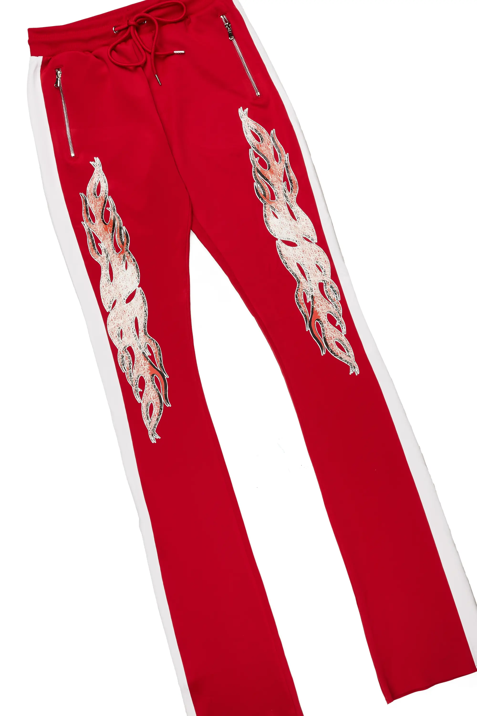 Yash Red Tricot Super Stacked Flare Track Set - Image 11