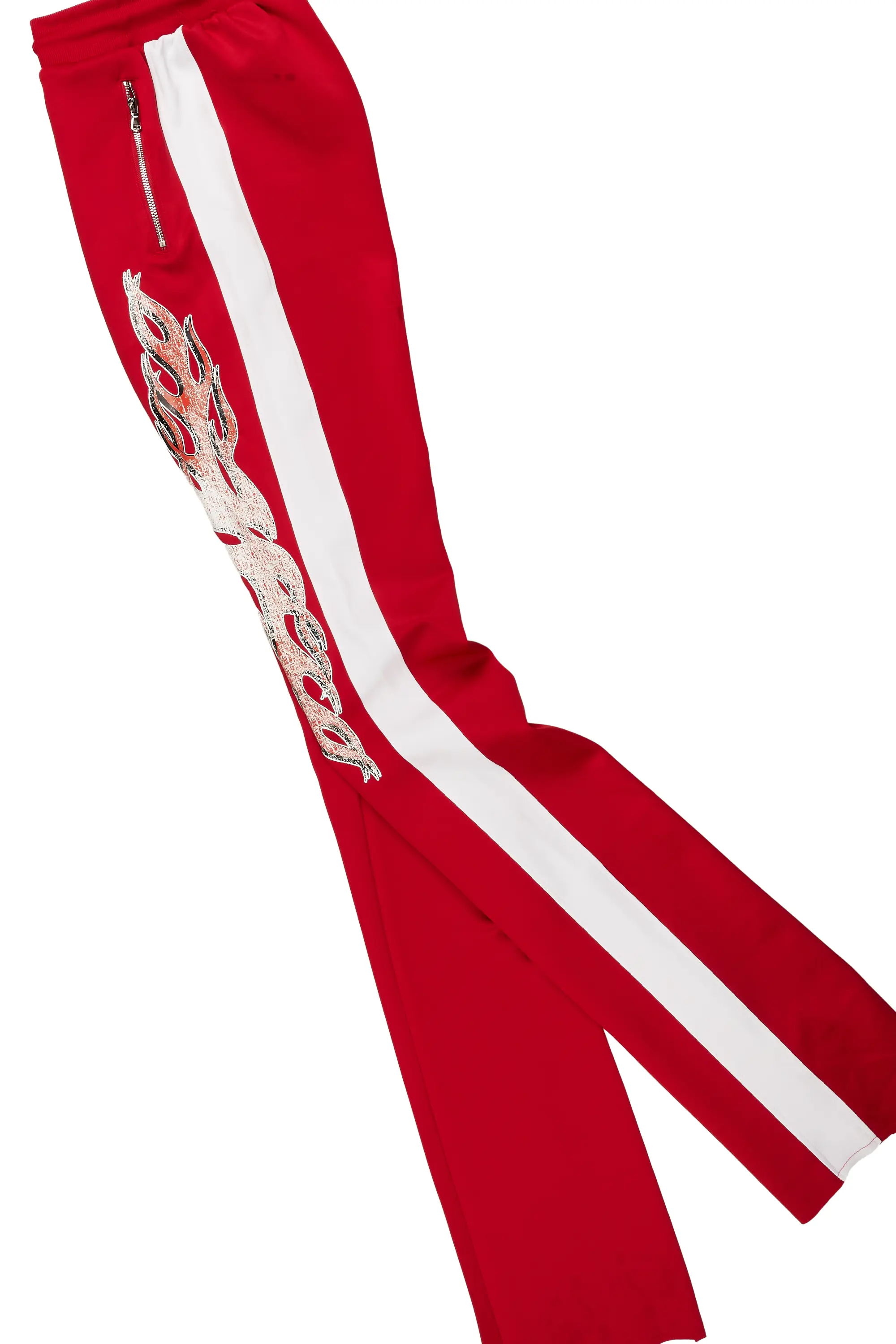 Yash Red Tricot Super Stacked Flare Track Set - Image 12