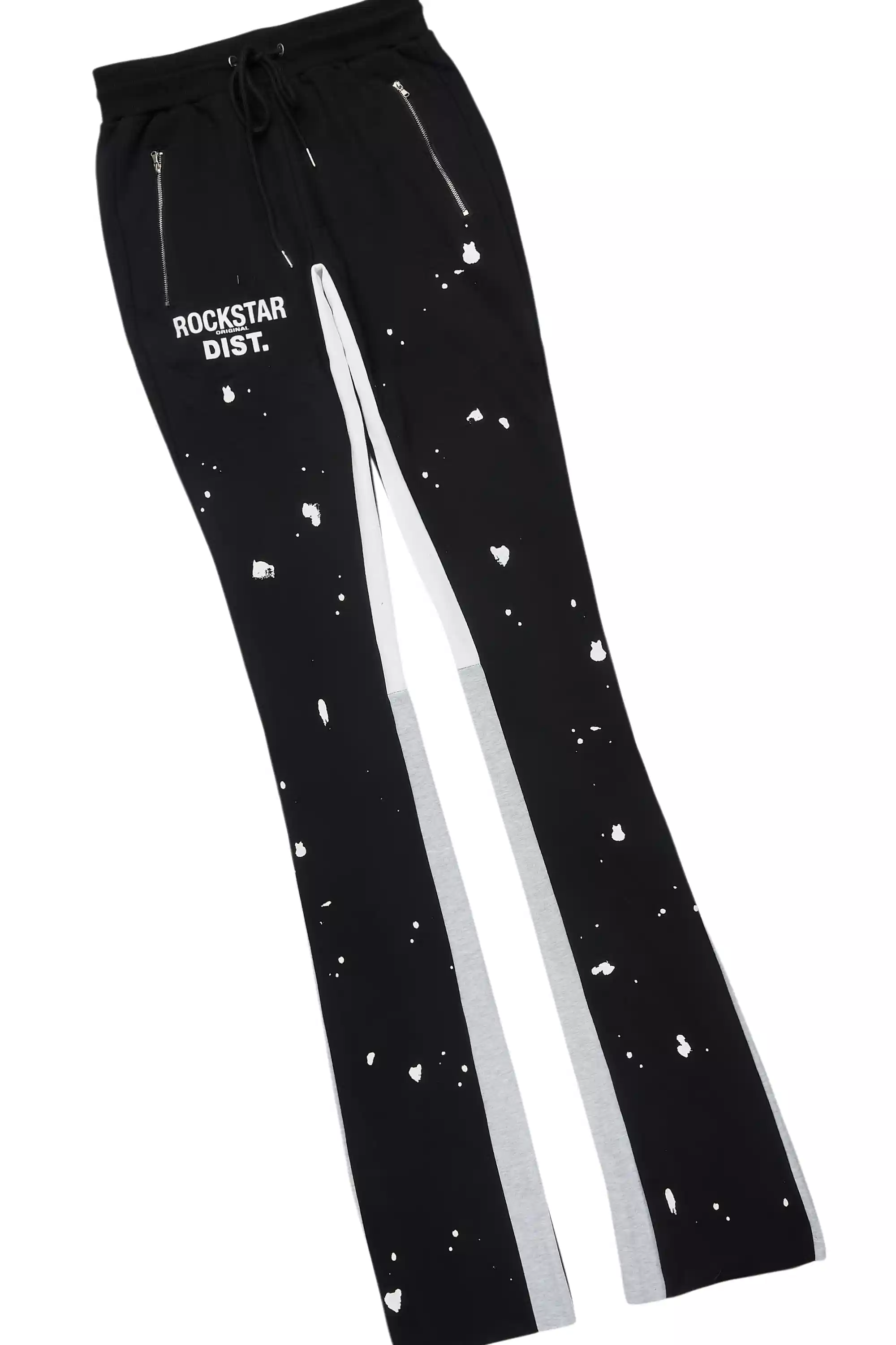 Raffer Black/White Hoodie/Super Stacked Flare Pant Set - Image 9