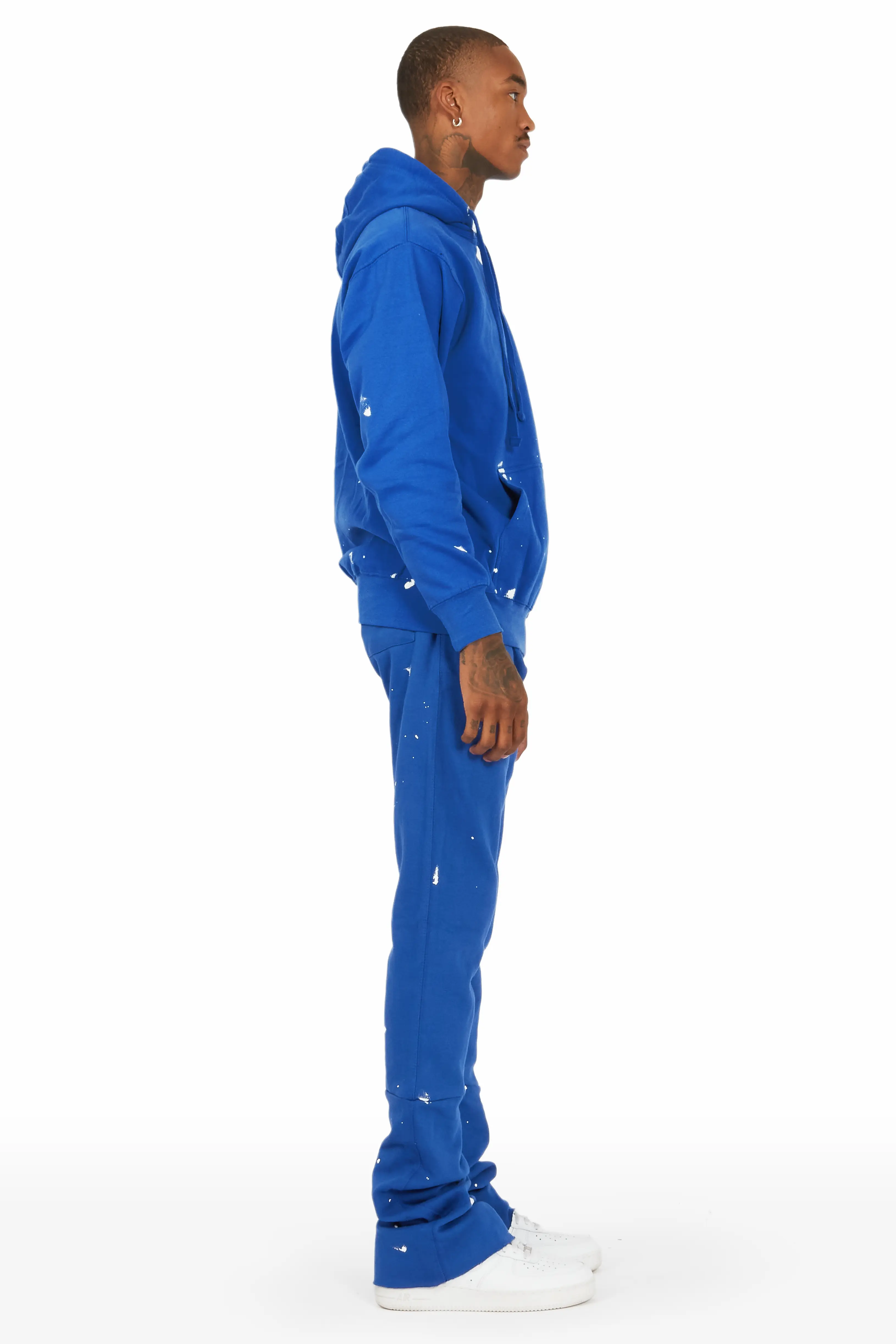 Raffer Royal Blue Hoodie/Super Stacked Flare Track Set - Image 2