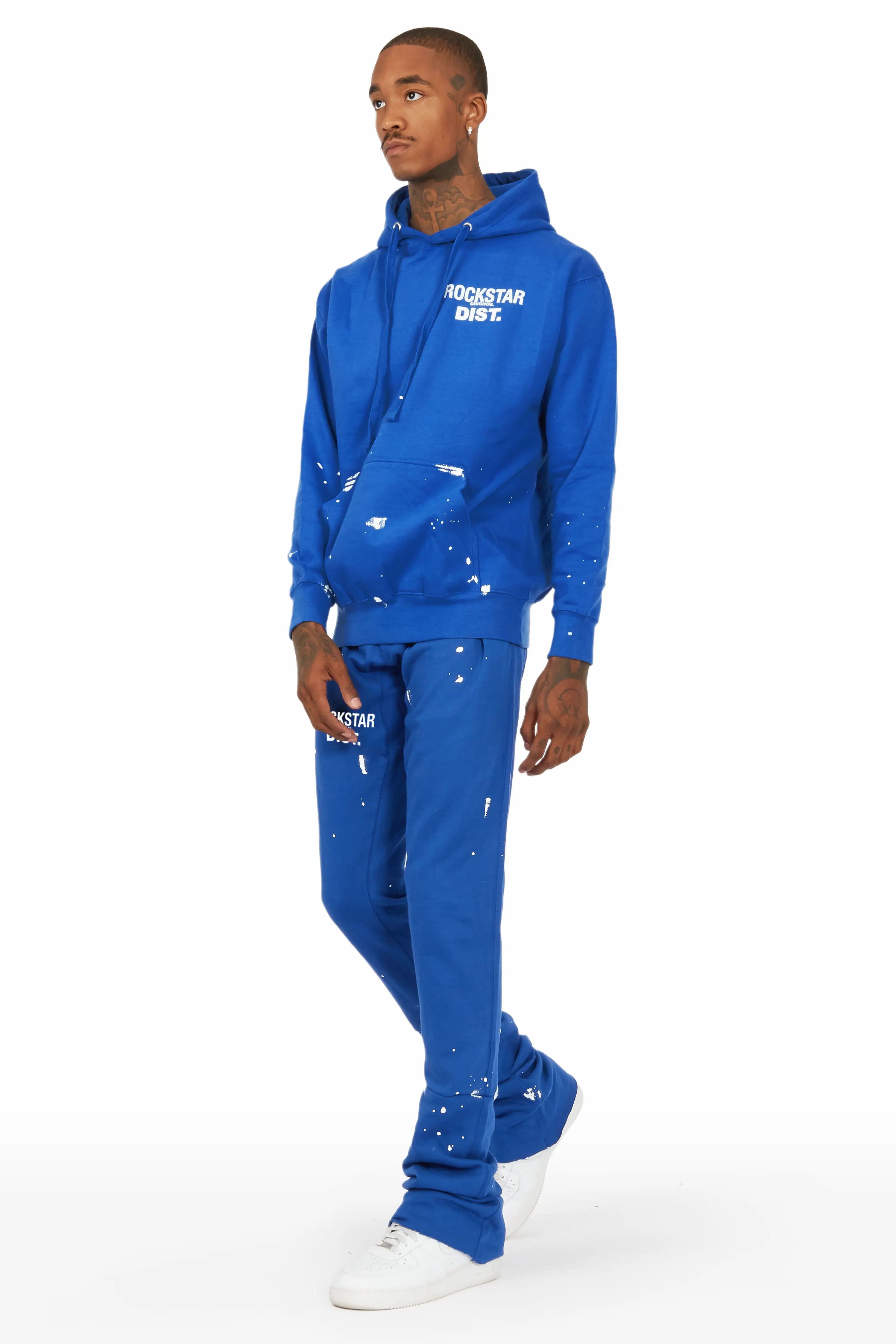 Raffer Royal Blue Hoodie/Super Stacked Flare Track Set - Image 4