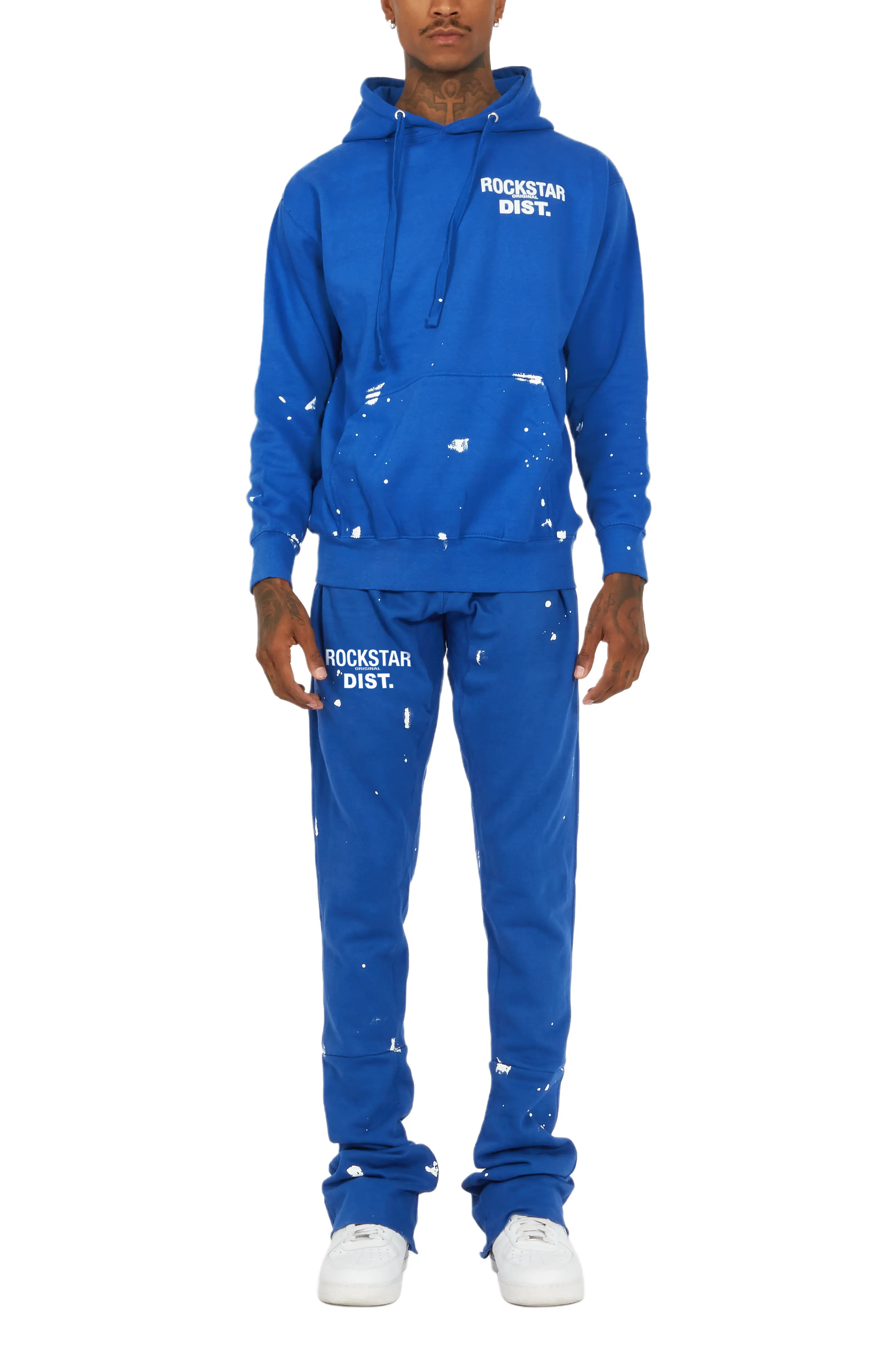 Raffer Royal Blue Hoodie/Super Stacked Flare Track Set - Image 5