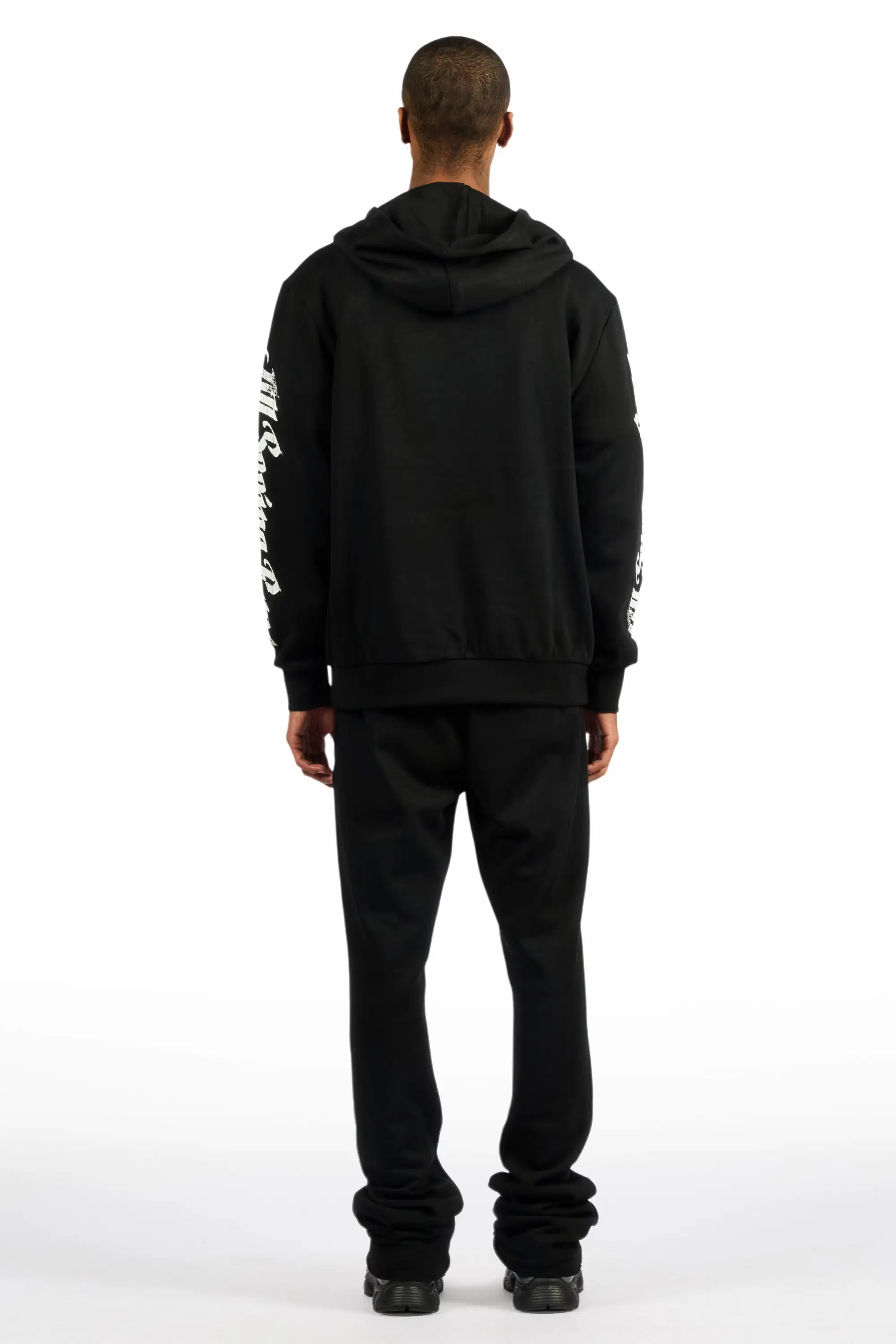 All Seeing Eyes Black Stacked Flare Track Pant Set - Image 4