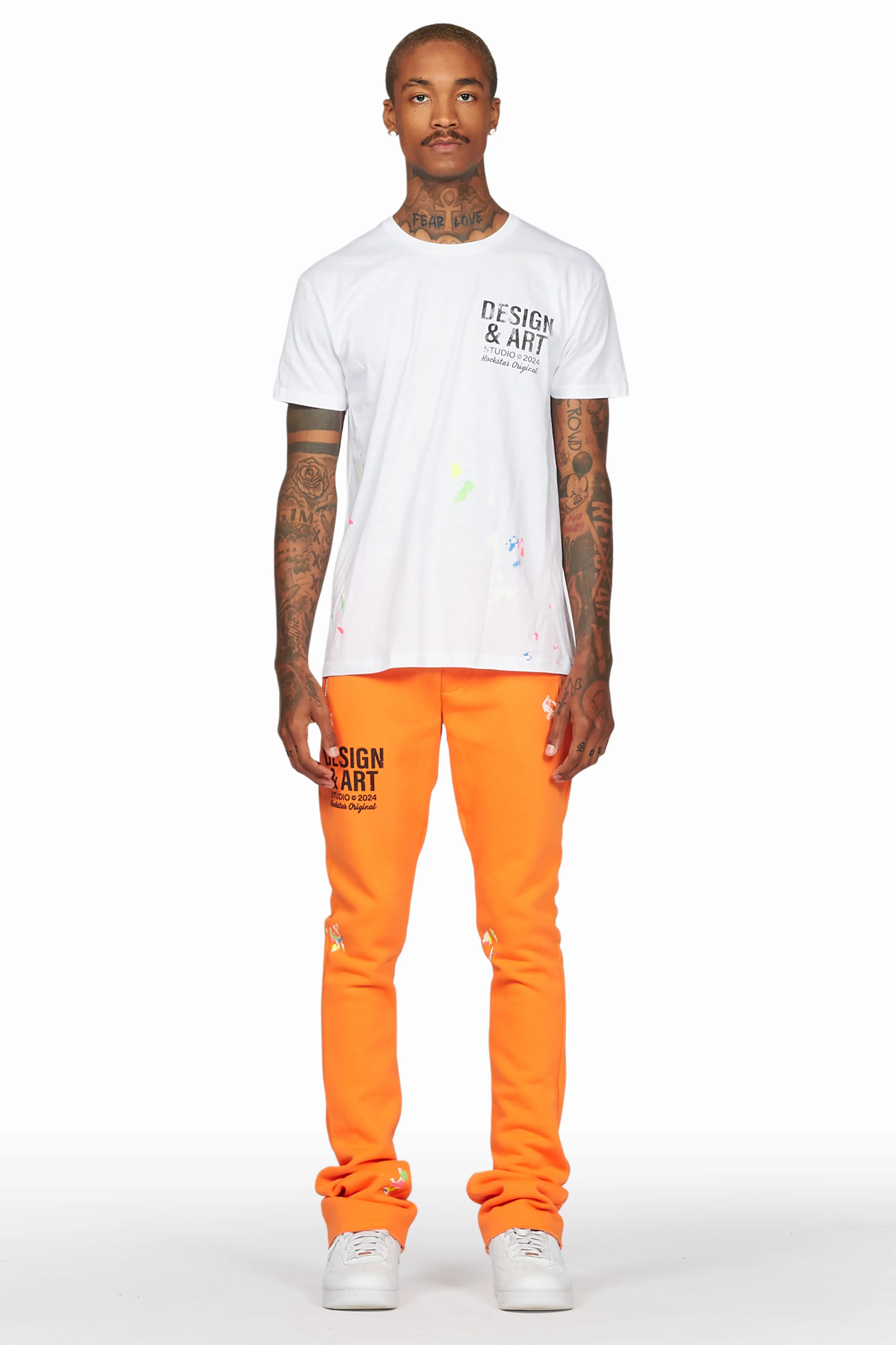 Mancha Orange T-Shirt Stacked Flare Track Set - Image 2