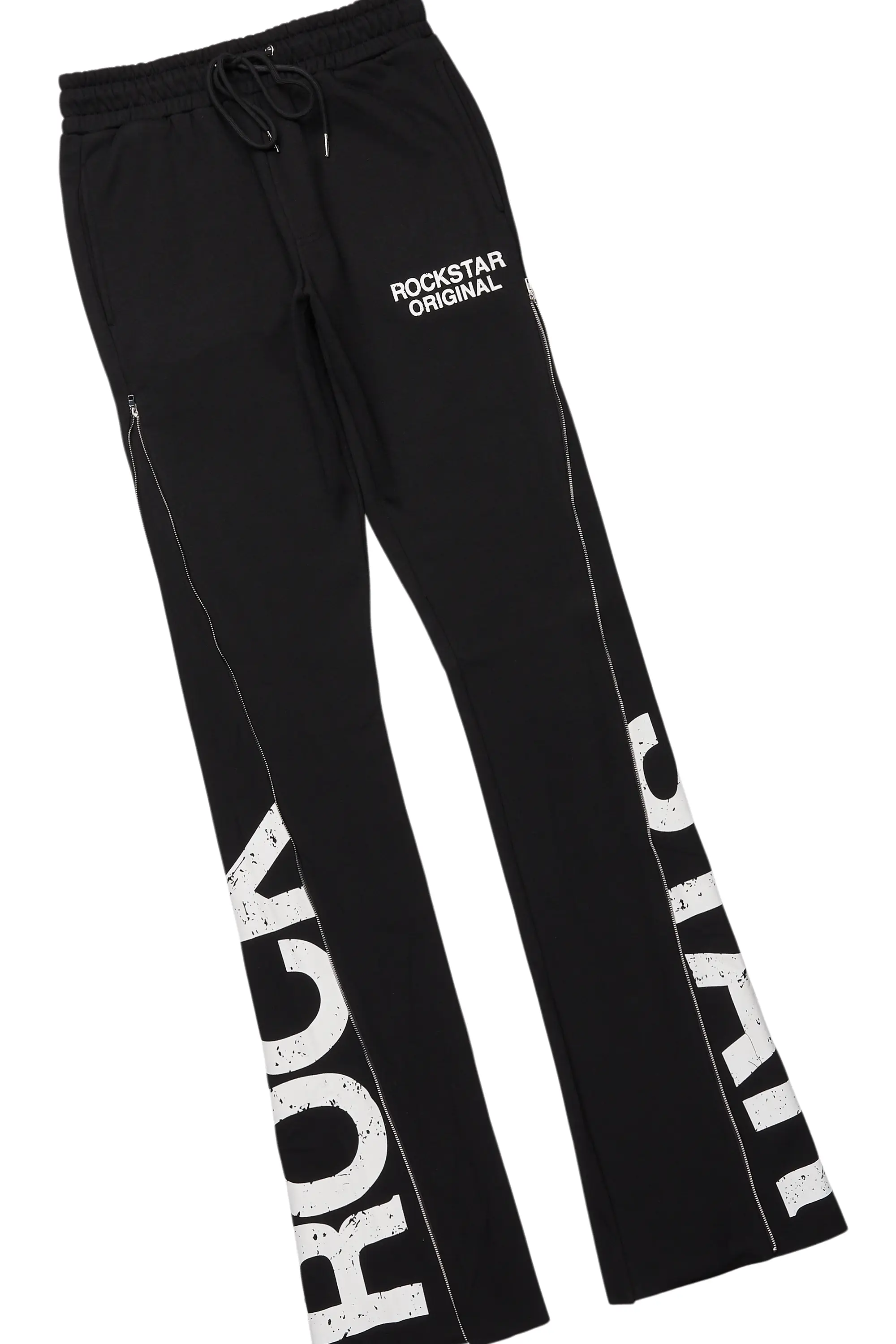Deniska Black T-Shirt/Baggy Stacked Flare Track Set - Image 9