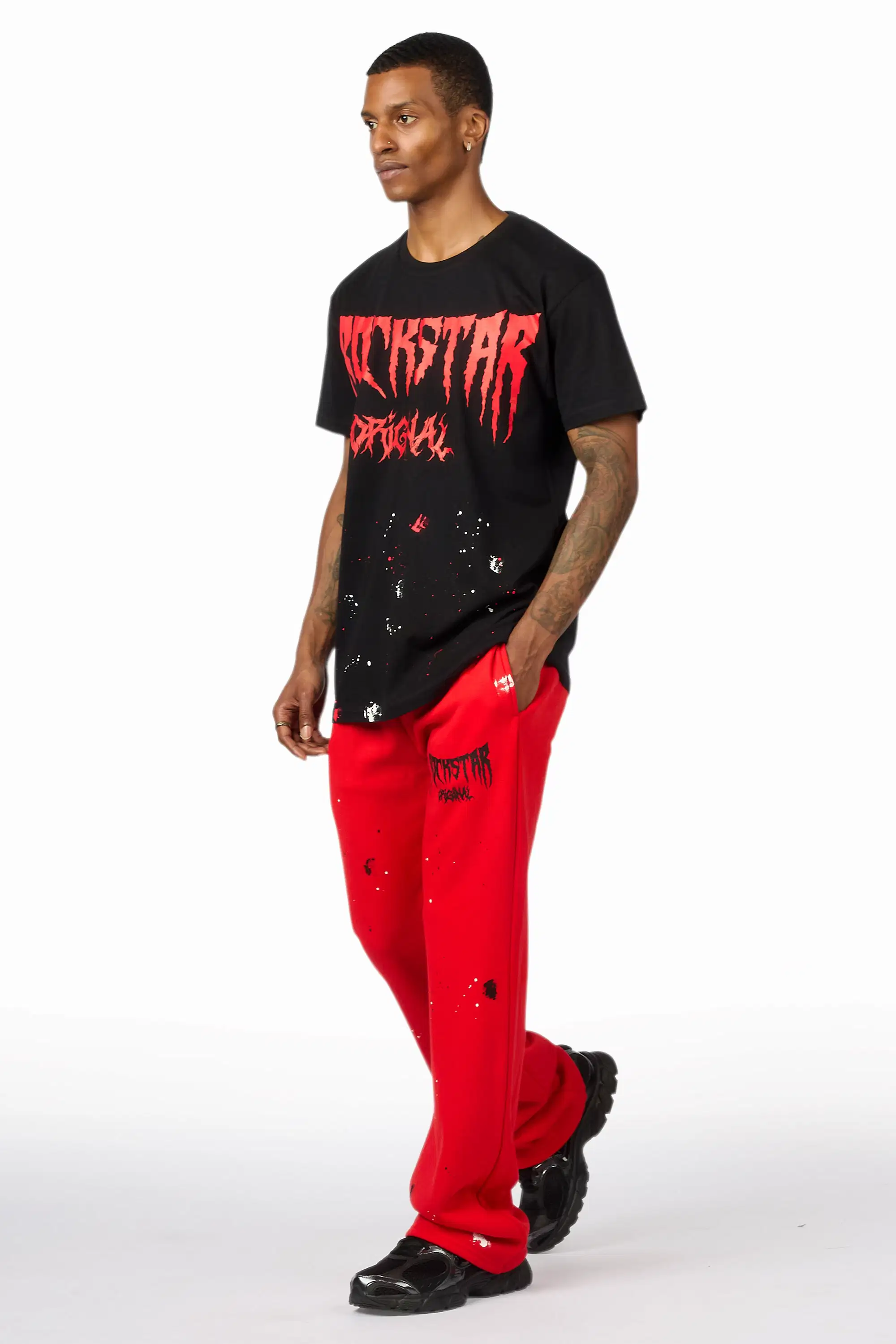 Twinkle Black/Red T-Shirt/Relaxed Track Set - Image 6