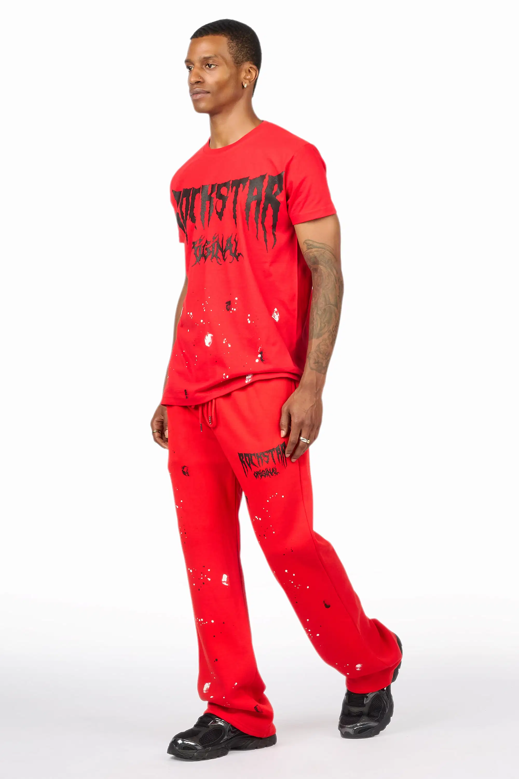 Twinkle Red/Black T-Shirt/Relaxed Track Set - Image 6