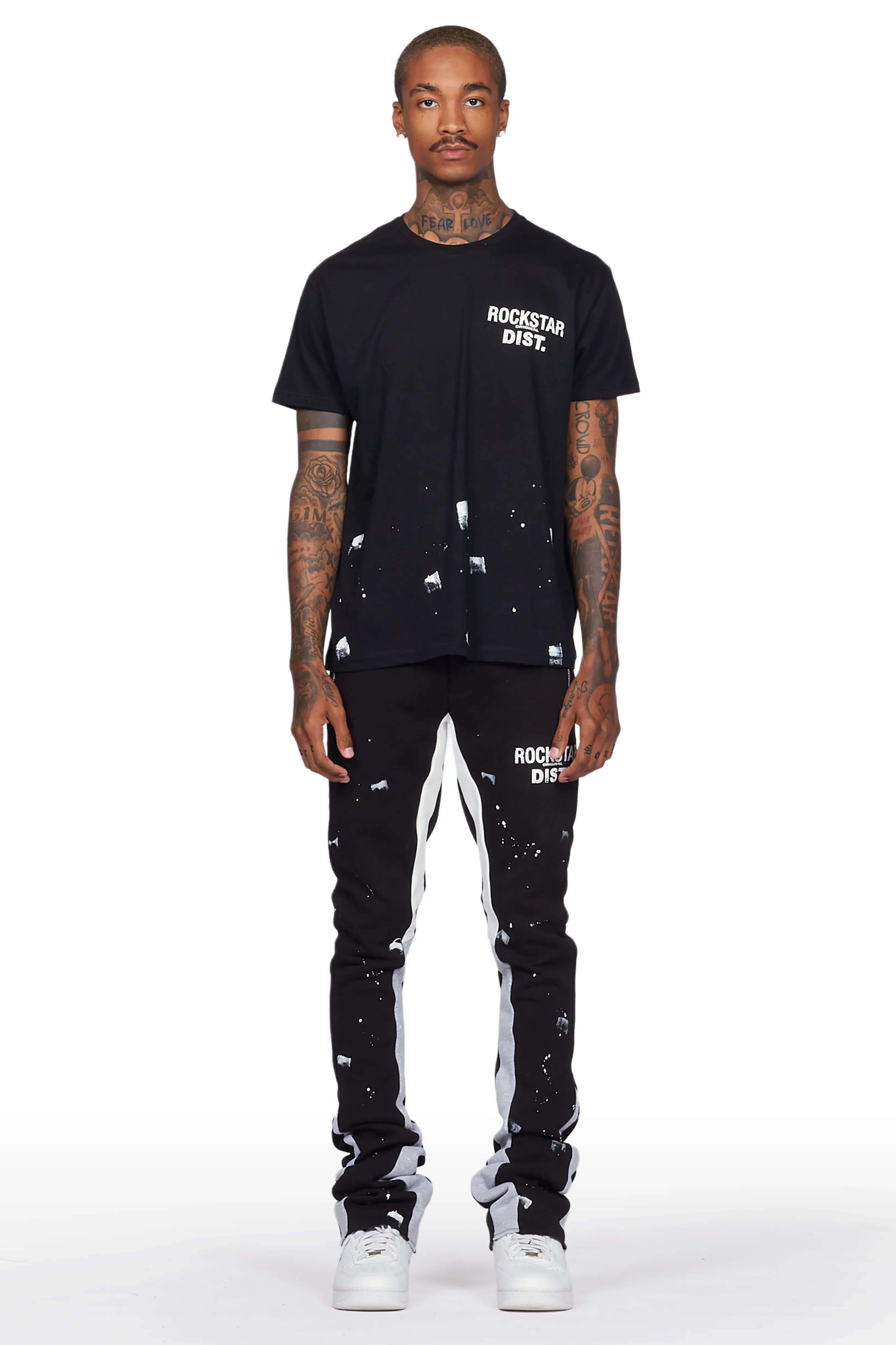 Raffer Black T-Shirt Super Stacked Flare Track Set - Image 2