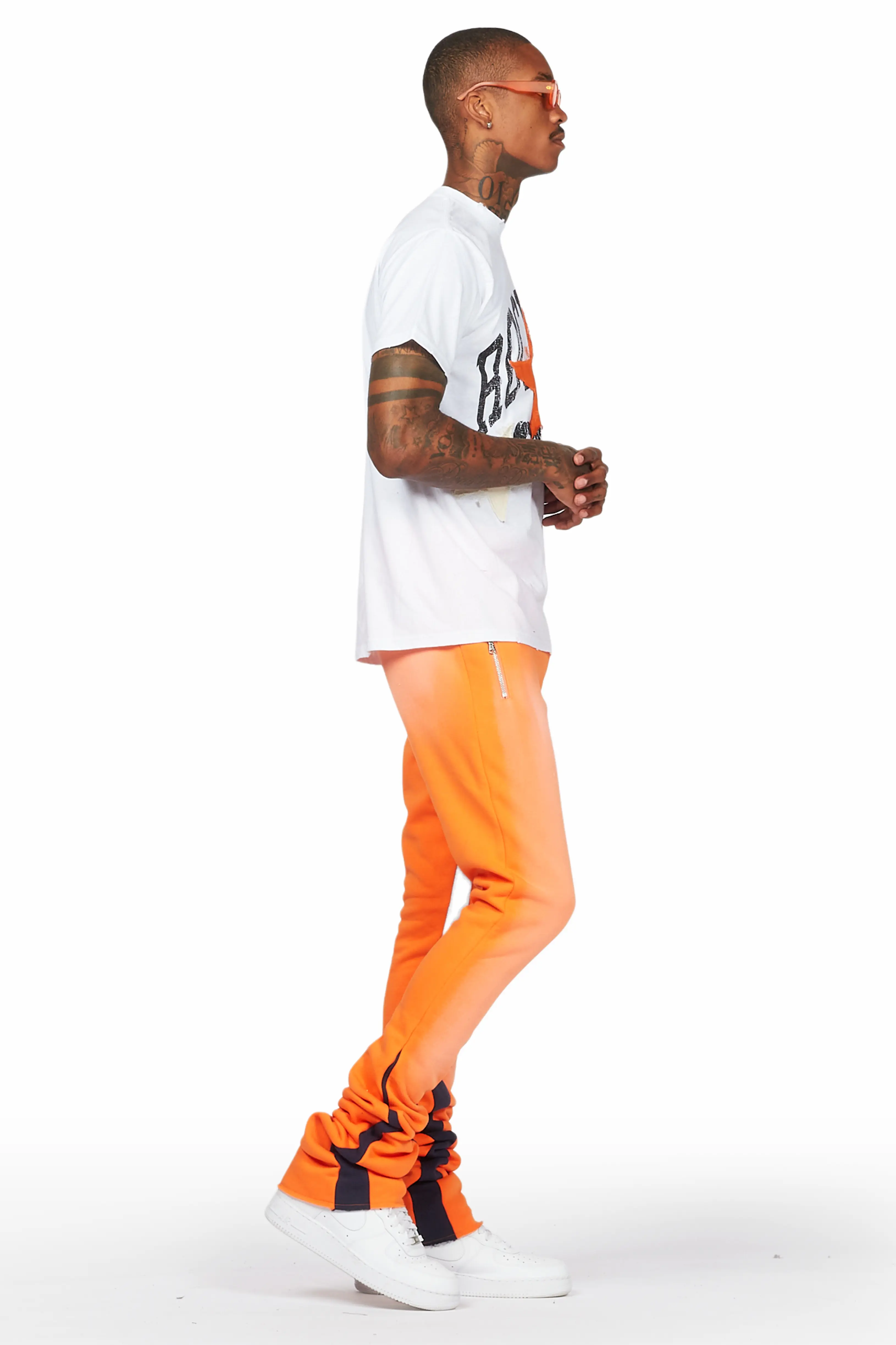 Mallor White/Orange T-Shirt/Super Stacked Track Set - Image 2