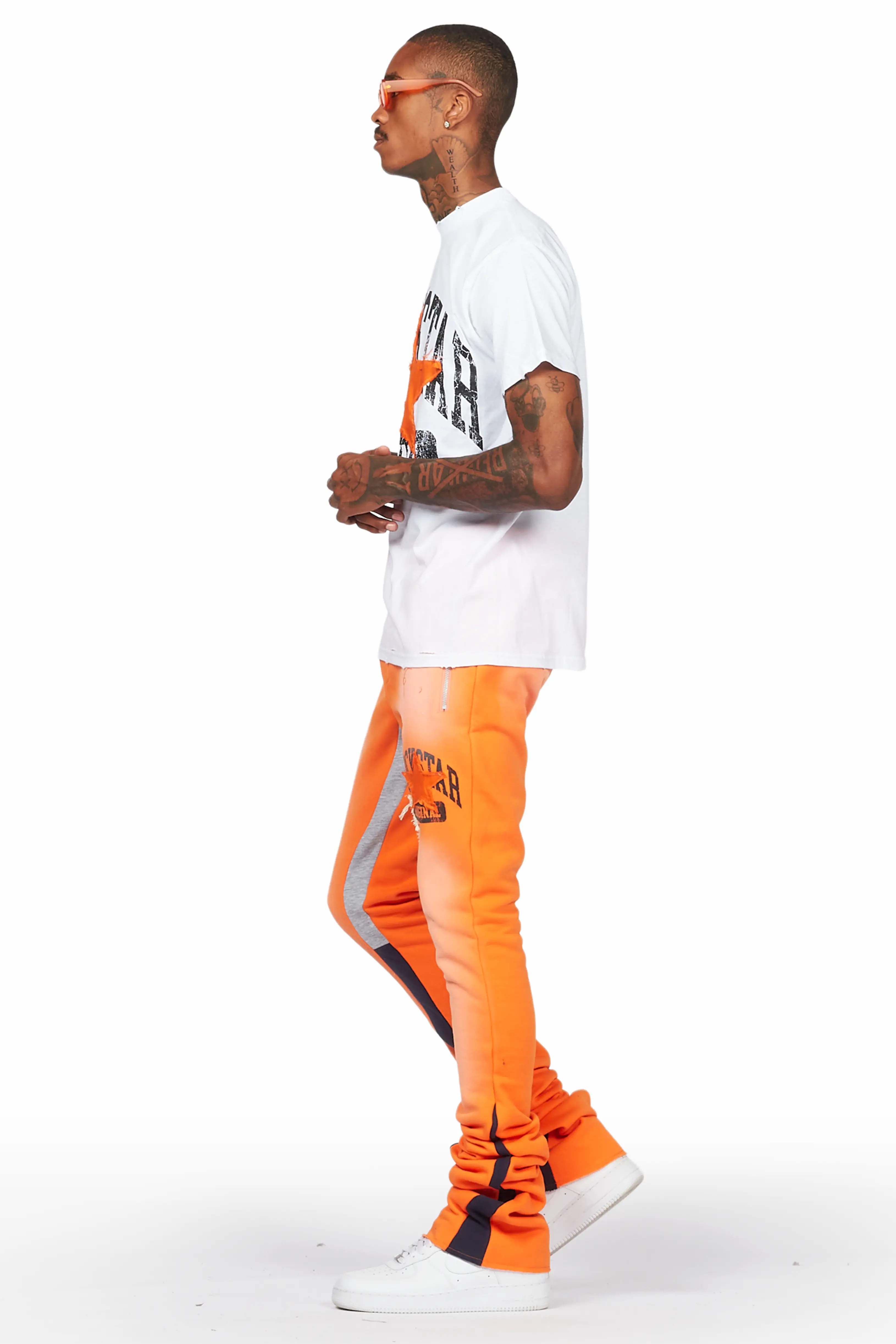 Mallor White/Orange T-Shirt/Super Stacked Track Set - Image 4