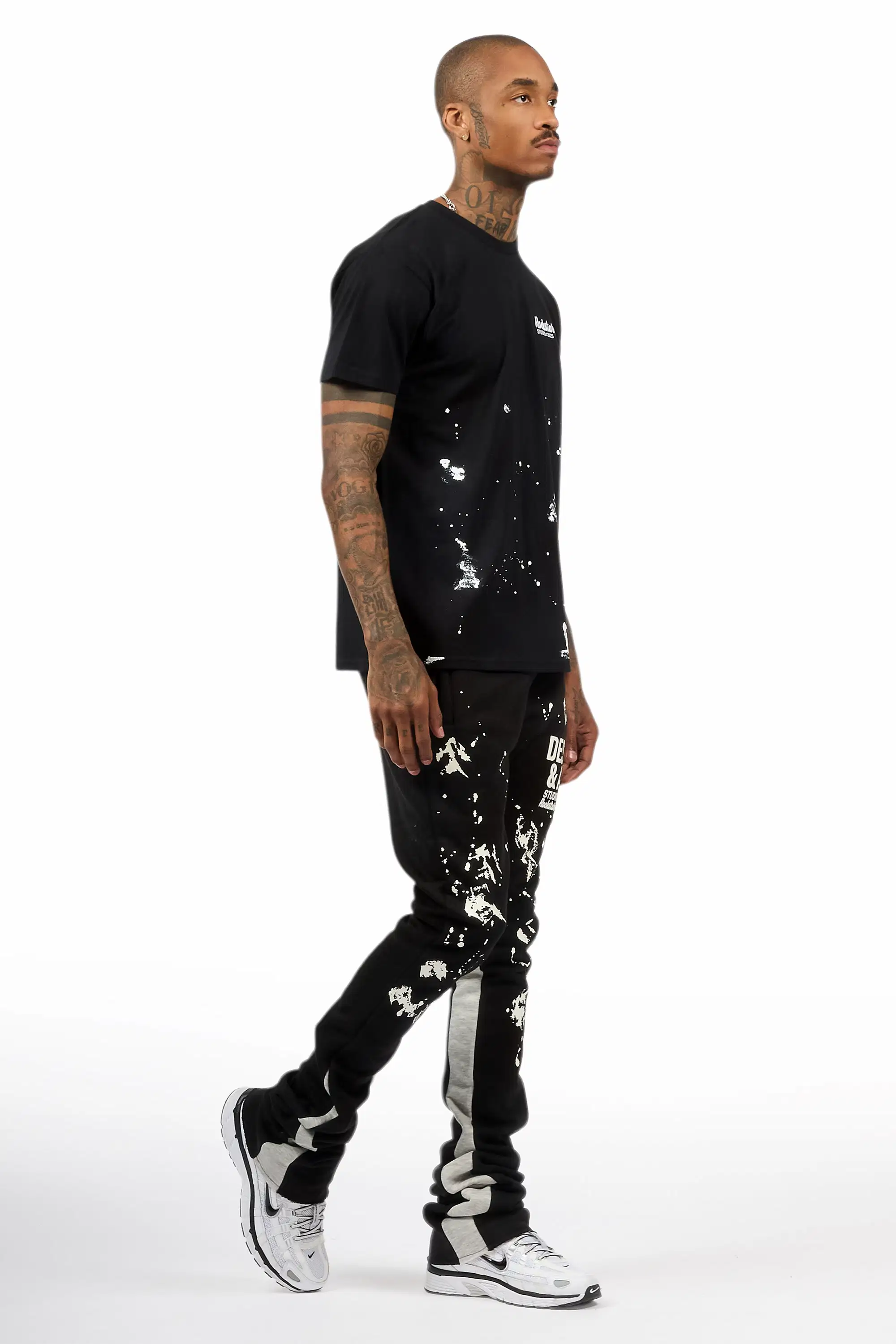 Damone Black/White T-Shirt/Super Stacked Track Set - Image 4
