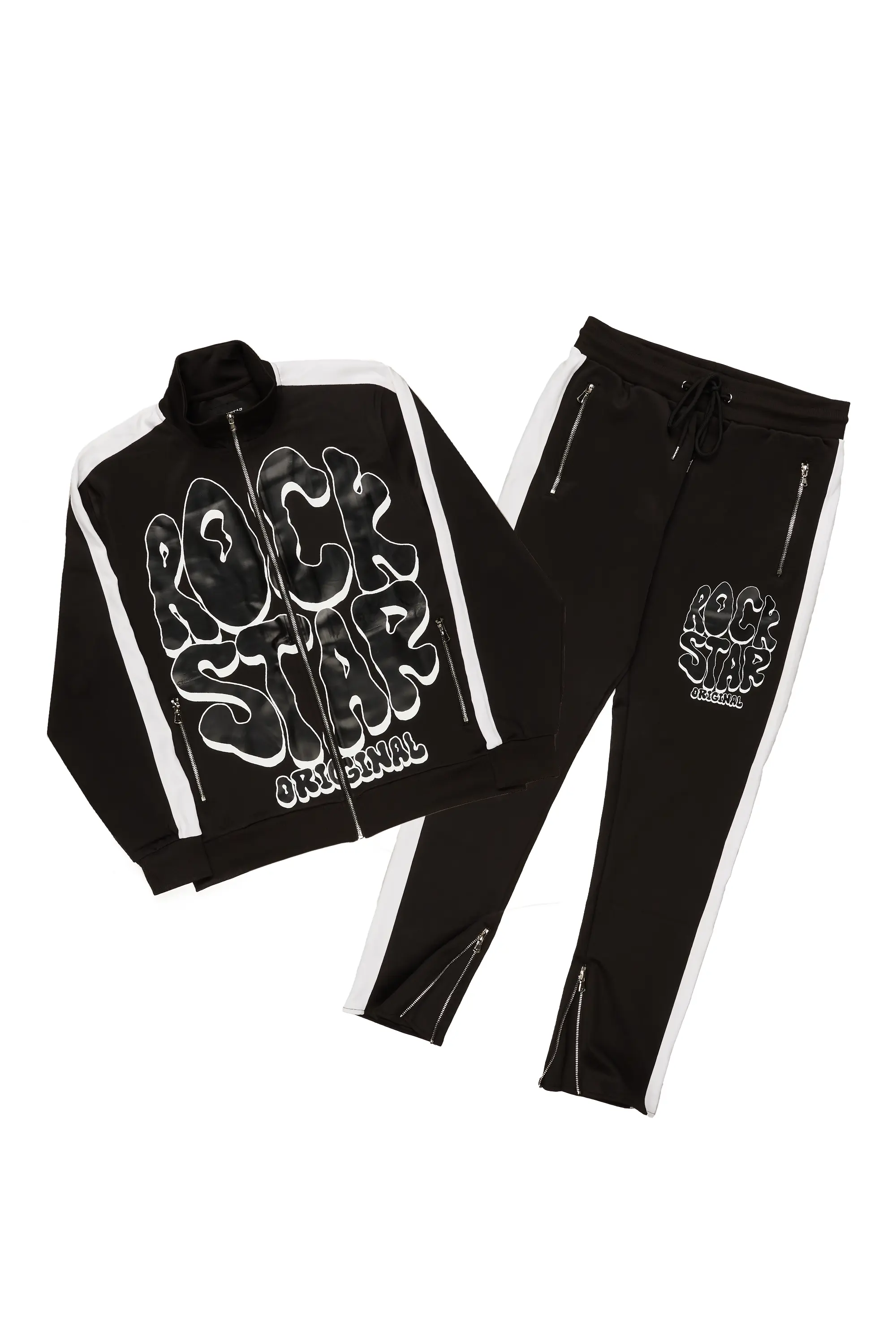 Warblen Black Tricot Slim Fit Track Set - Image 2