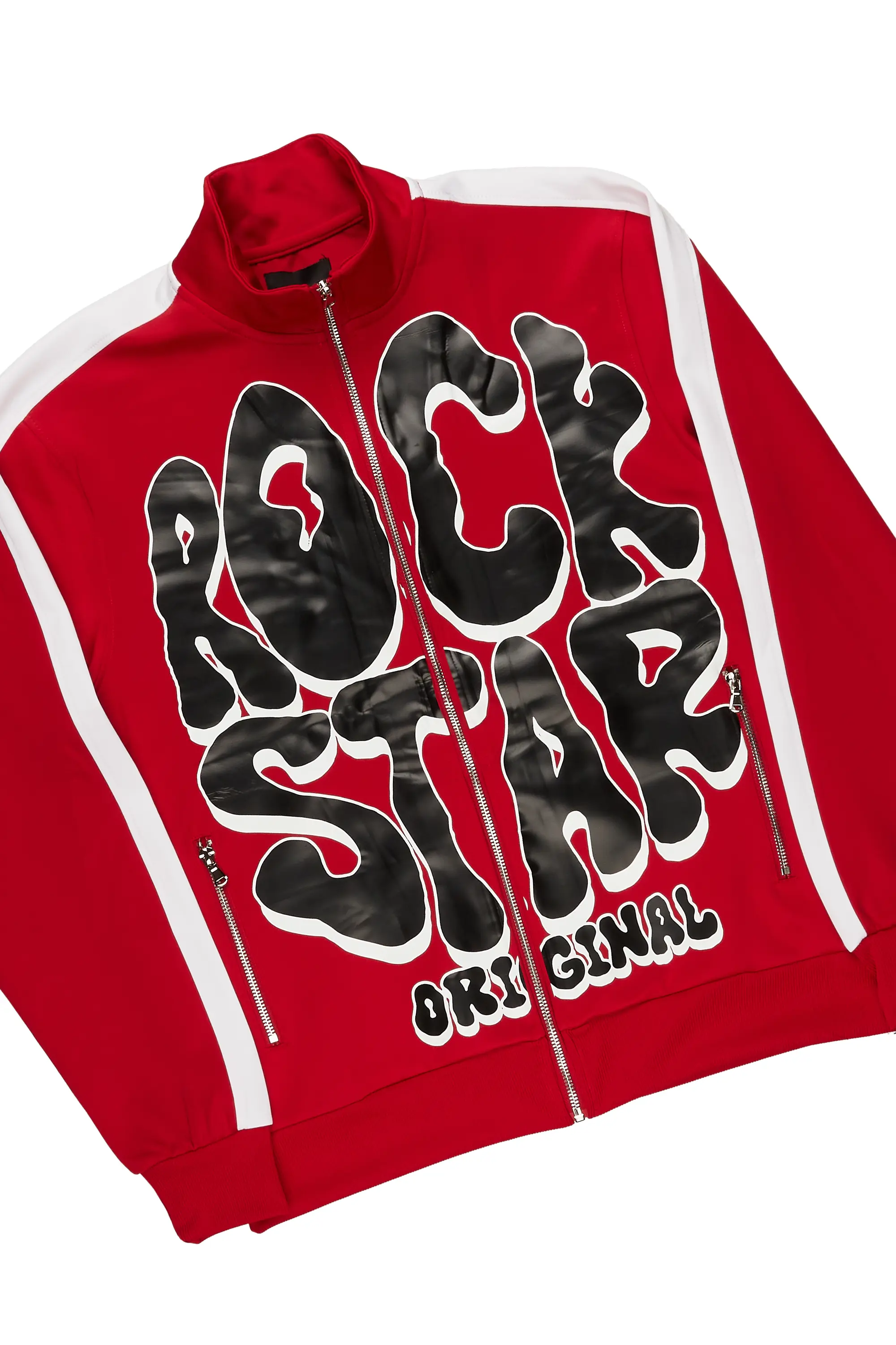Warblen Red Tricot Slim Fit Track Set - Image 8