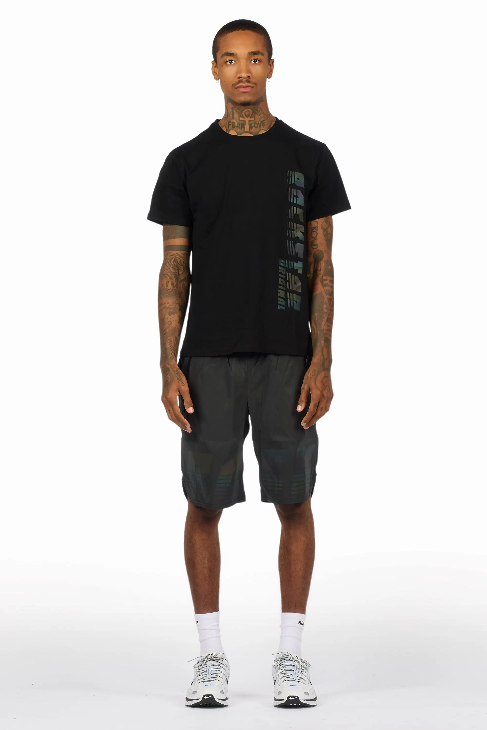Xadrian Black T-Shirt/Short Set - Image 2