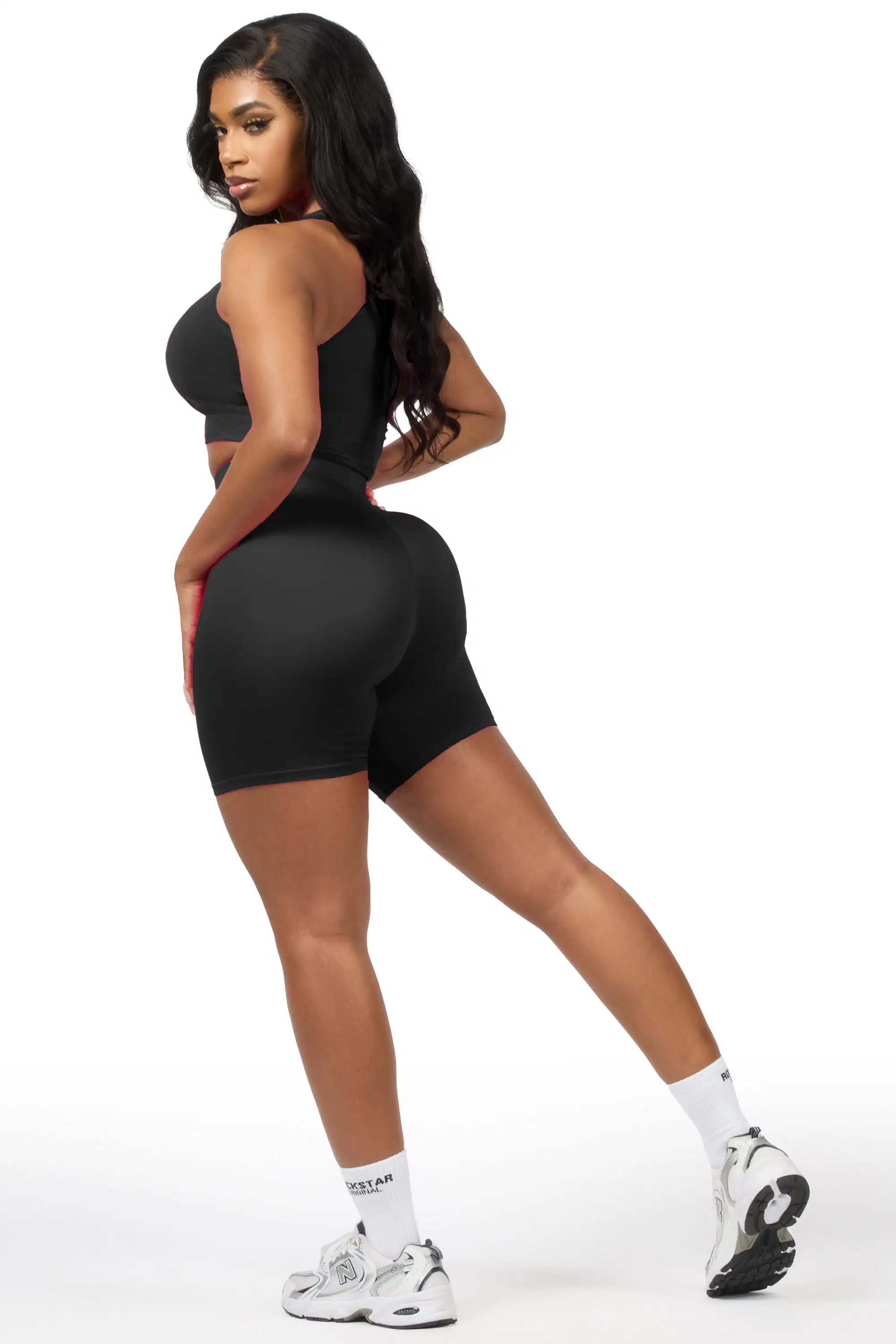 Mishauna Black Rhinestone Bike Short Set - Image 4