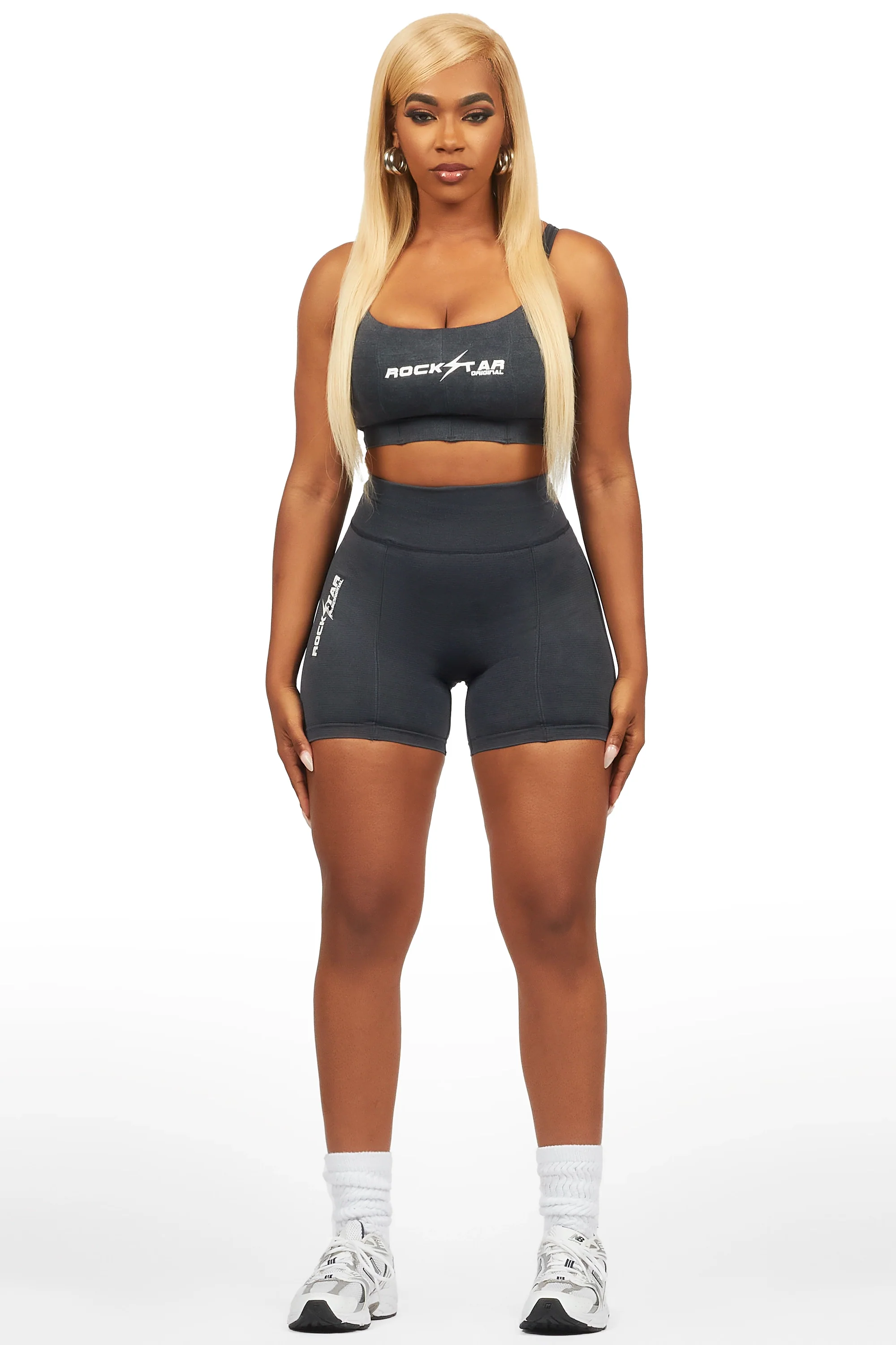 Katteria Washed Black Bike Short Set