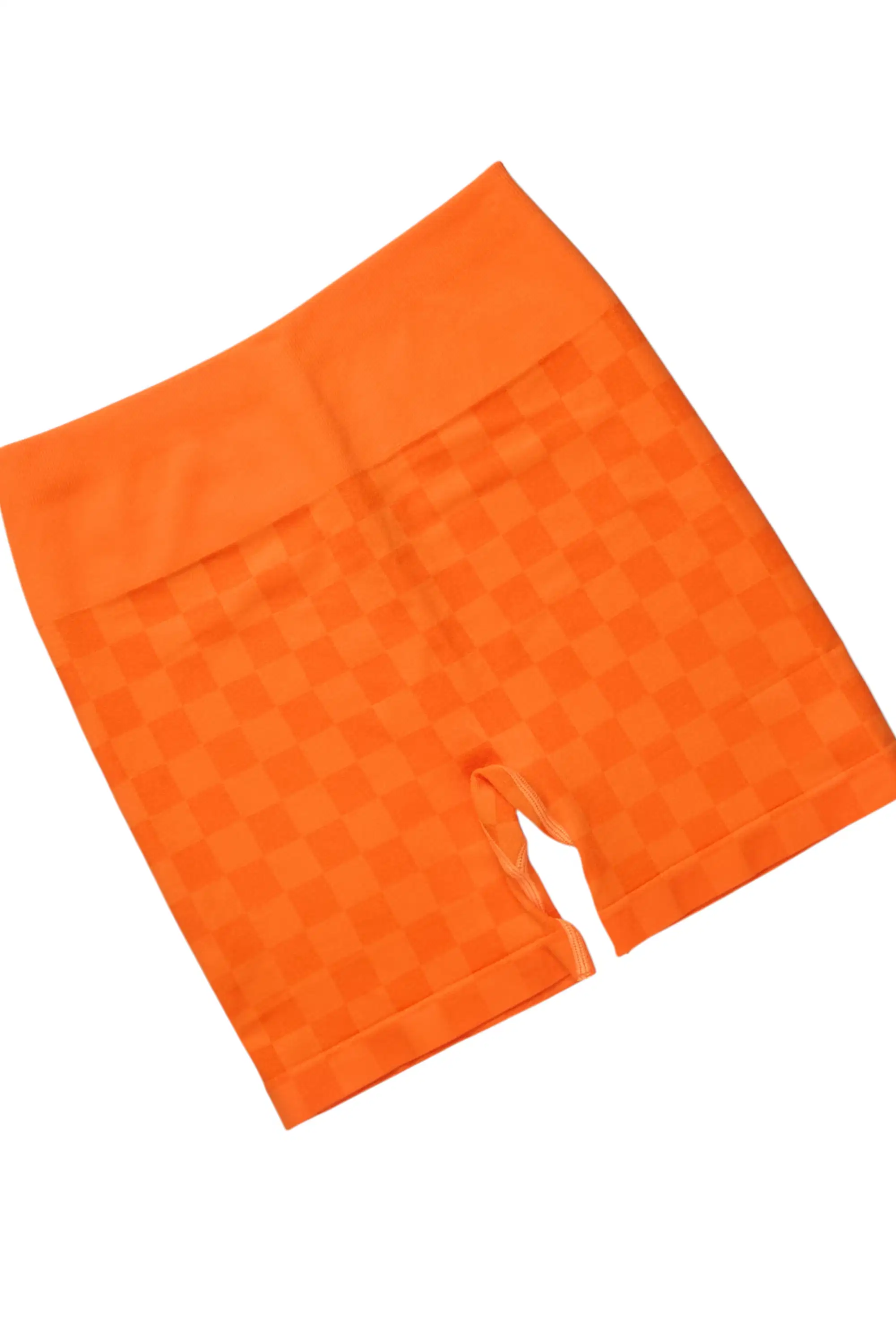 Adrianna Orange Checkered Bike Short Set - Image 10
