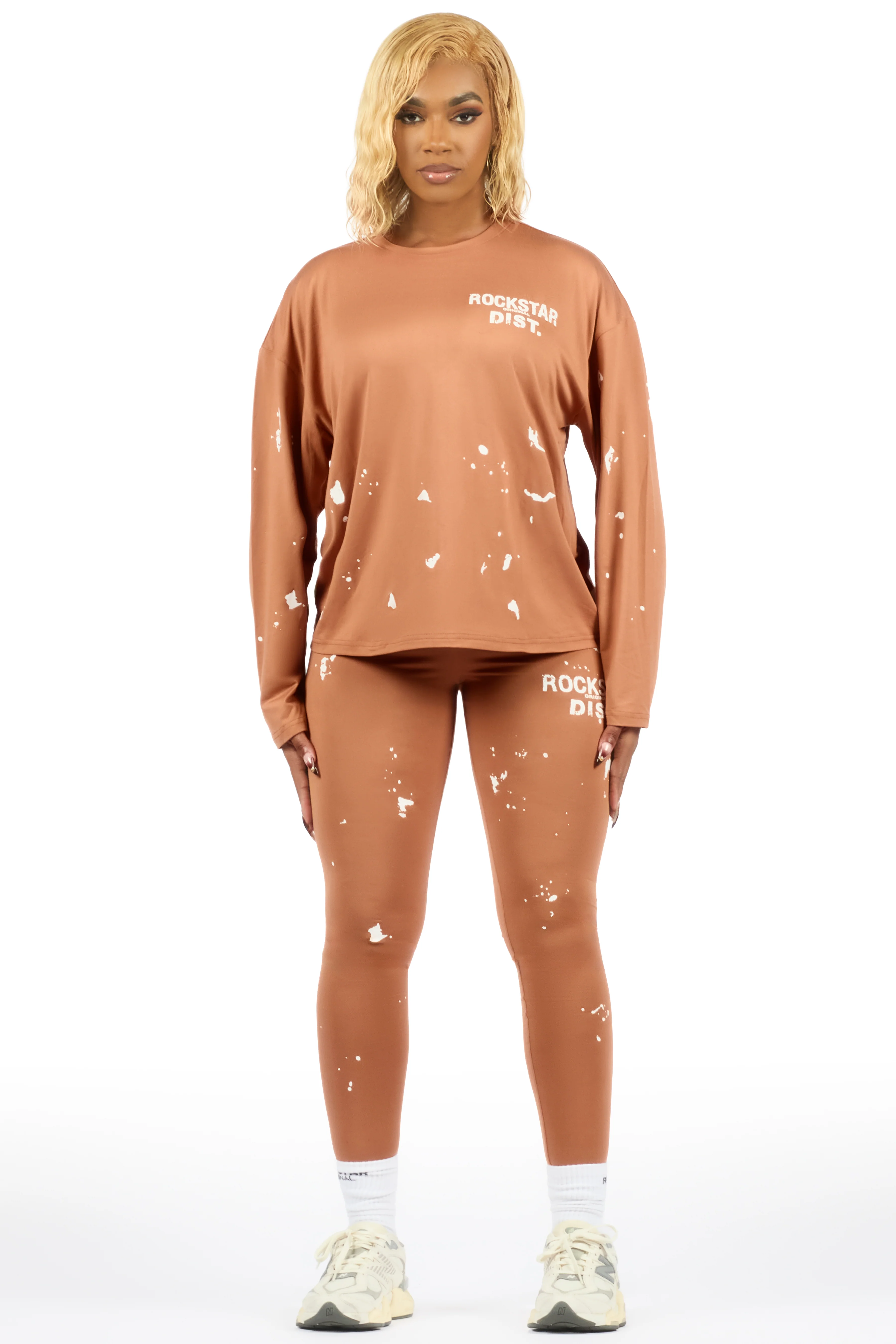 Living For It Mocha Long Sleeve Legging Set - Image 3