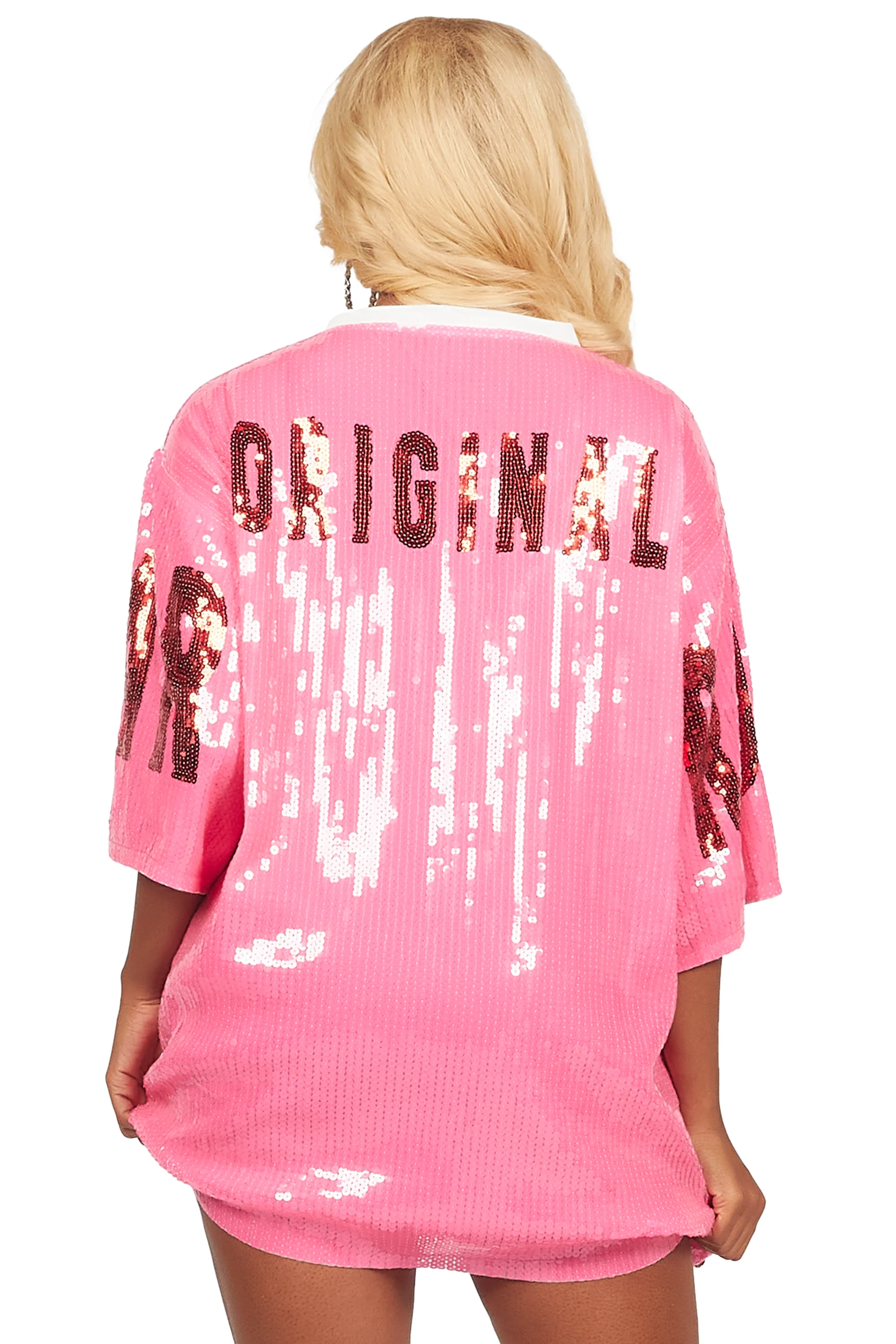 Birthday Bitch Pink Sequin Mini Dress - Image 8