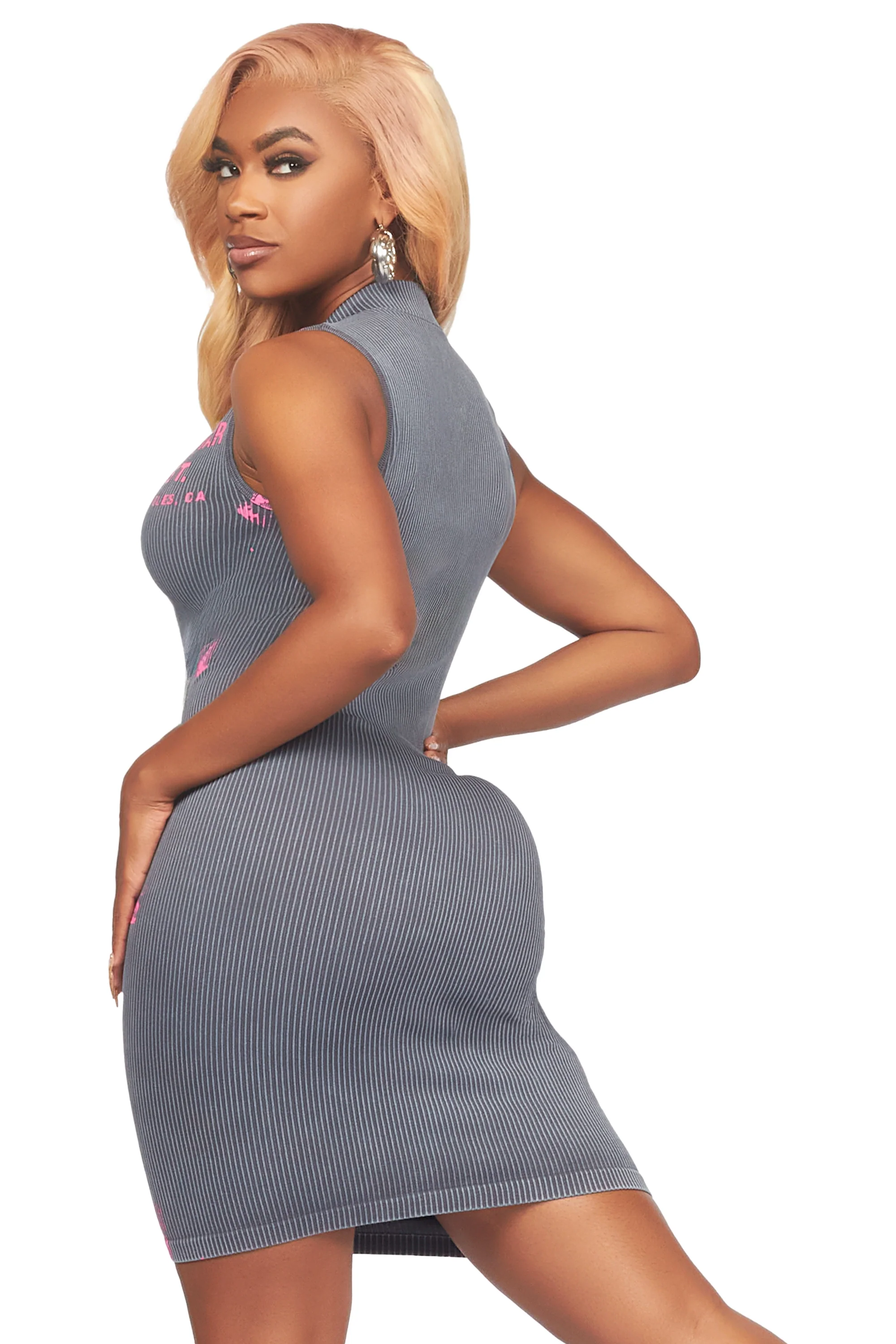Titiana Grey Mini Dress - Image 8