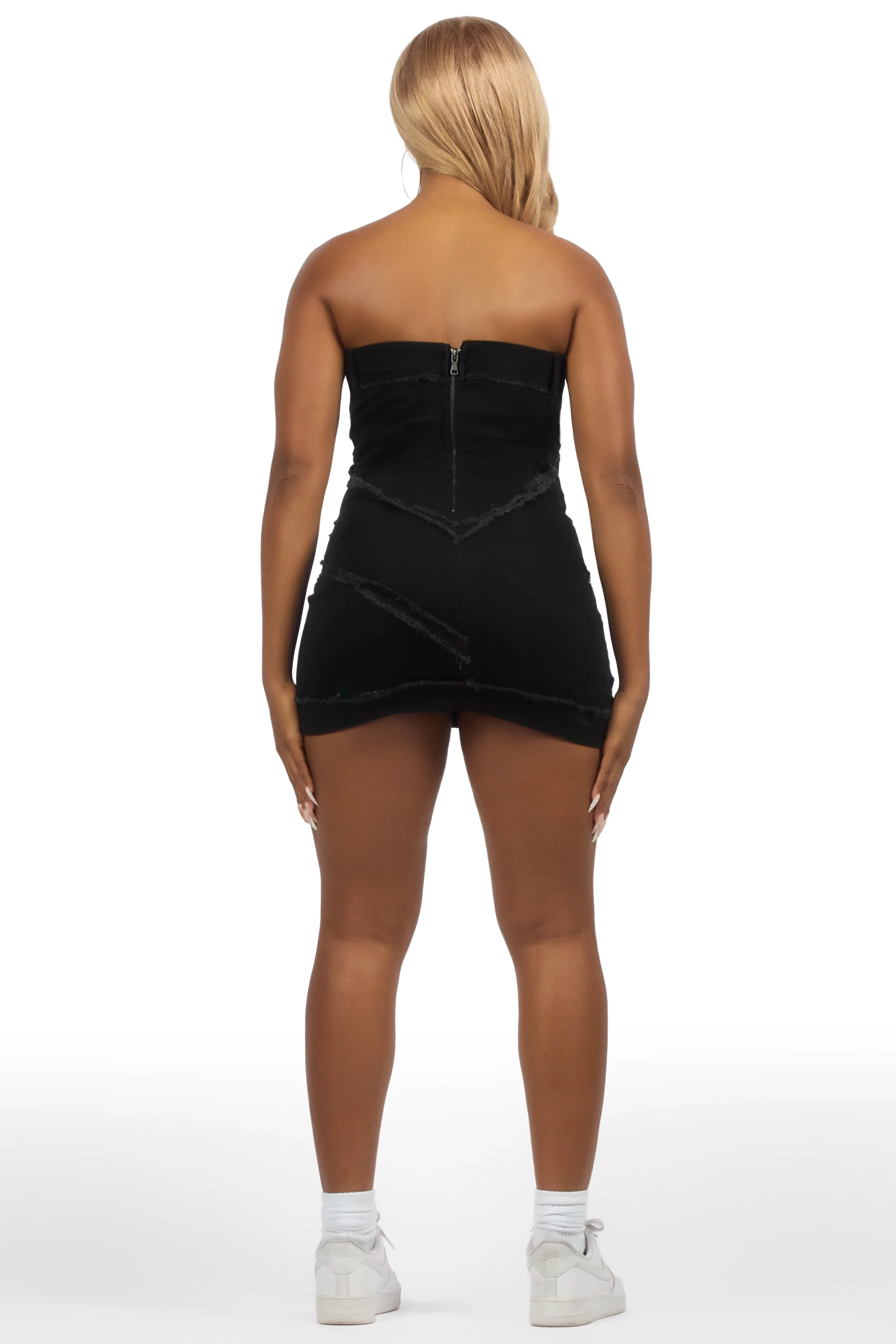 Anique Black Denim Mini Dress - Image 7