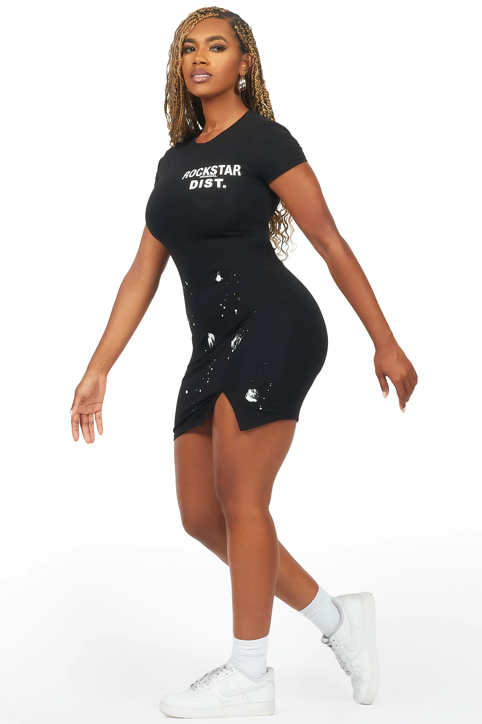 Lajuna Black Mini Dress - Image 4