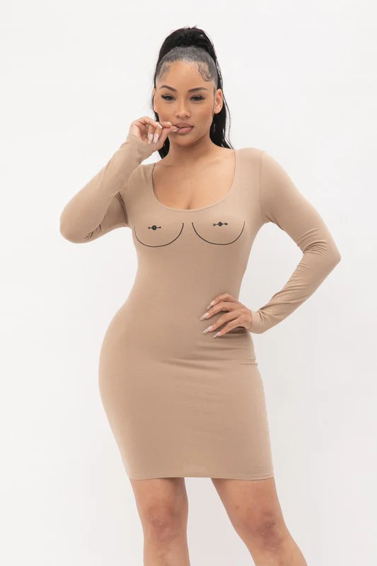 Jazmyne Beige Mini Dress