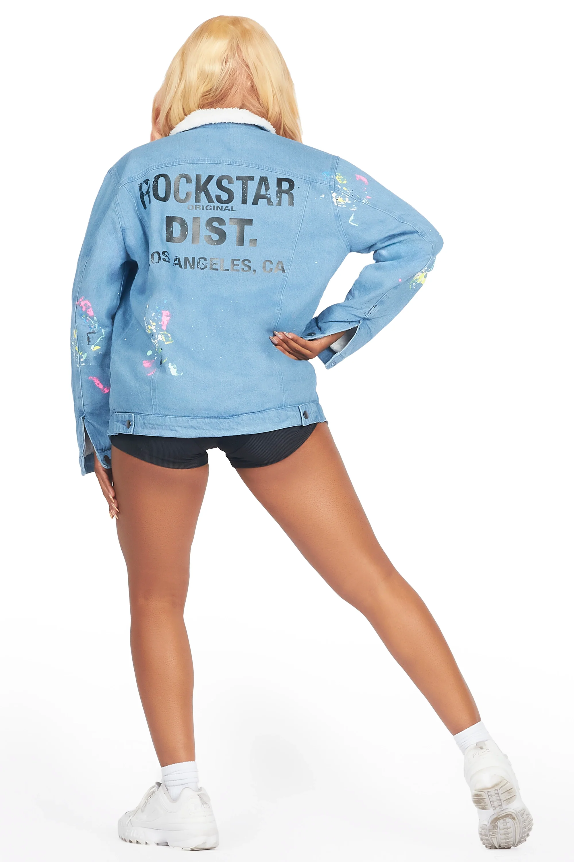 Cozmo Light Wash Painted Denim Jacket - Image 3