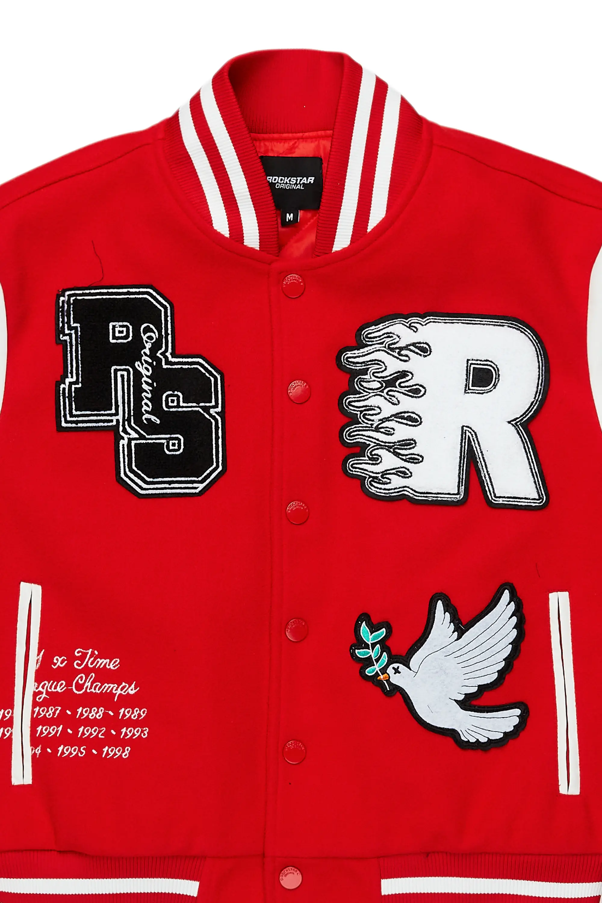 Aniya Red Oversized Varsity Jacket - Image 5