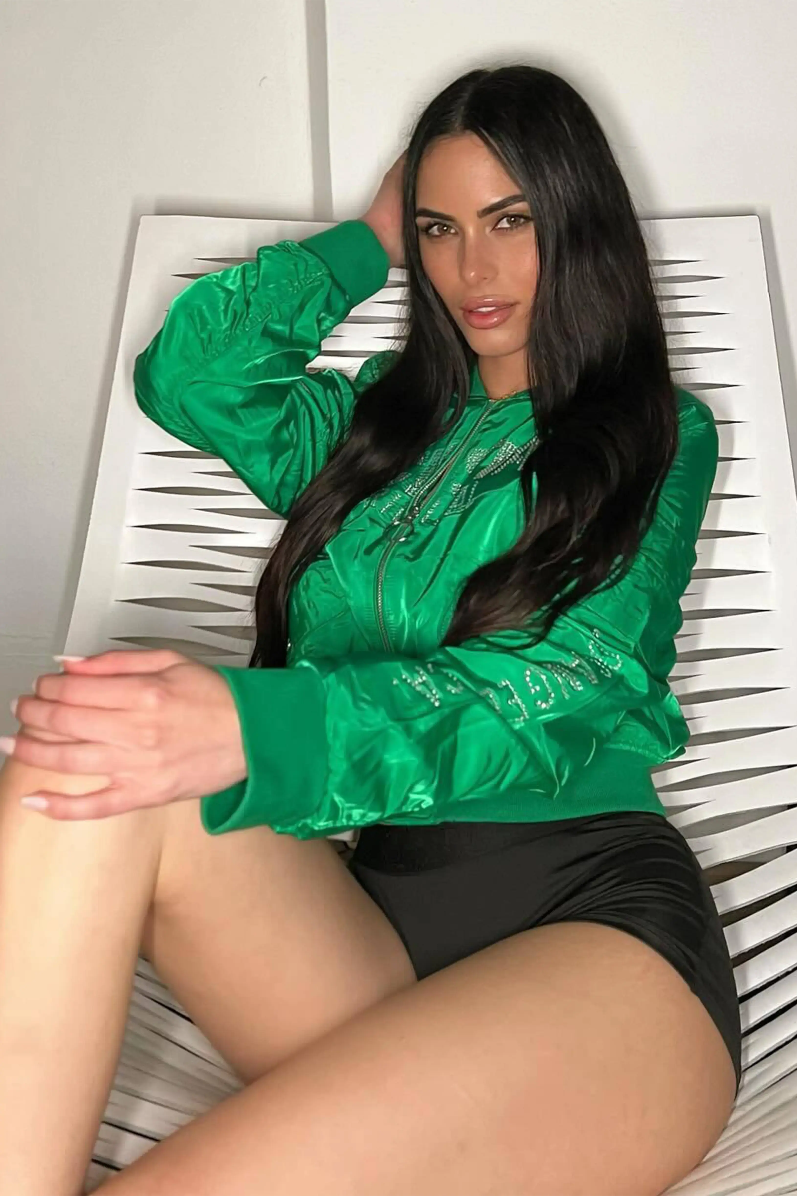Charneisa Green Bomber Jacket - Image 2