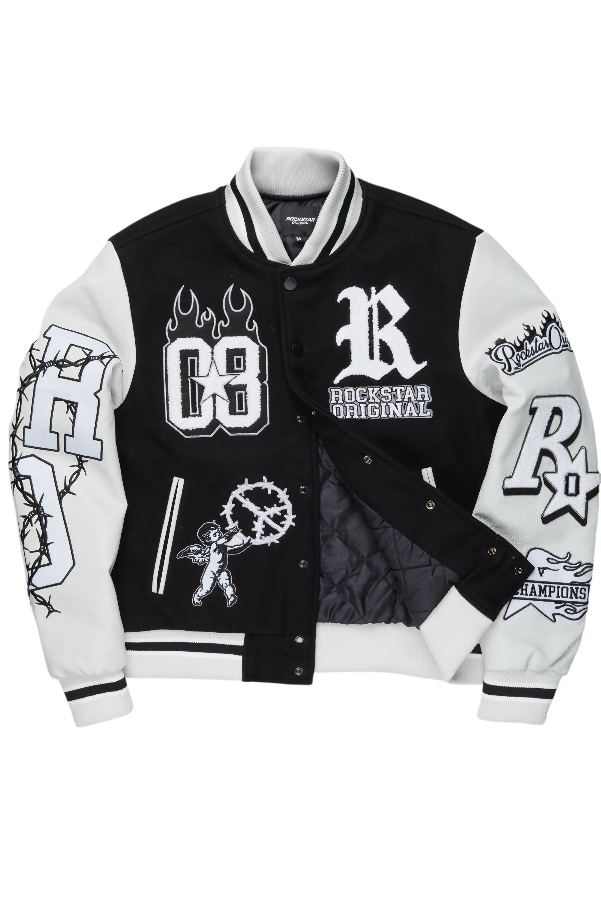 Vielsa Black Oversized Varsity Jacket - Image 2