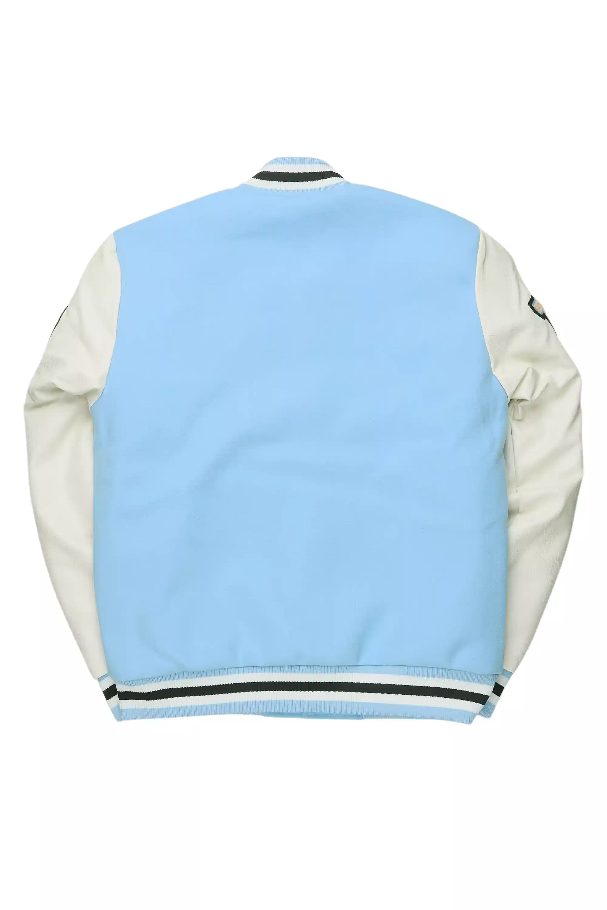 Adrienne Baby Blue Oversized Varsity Jacket - Image 9