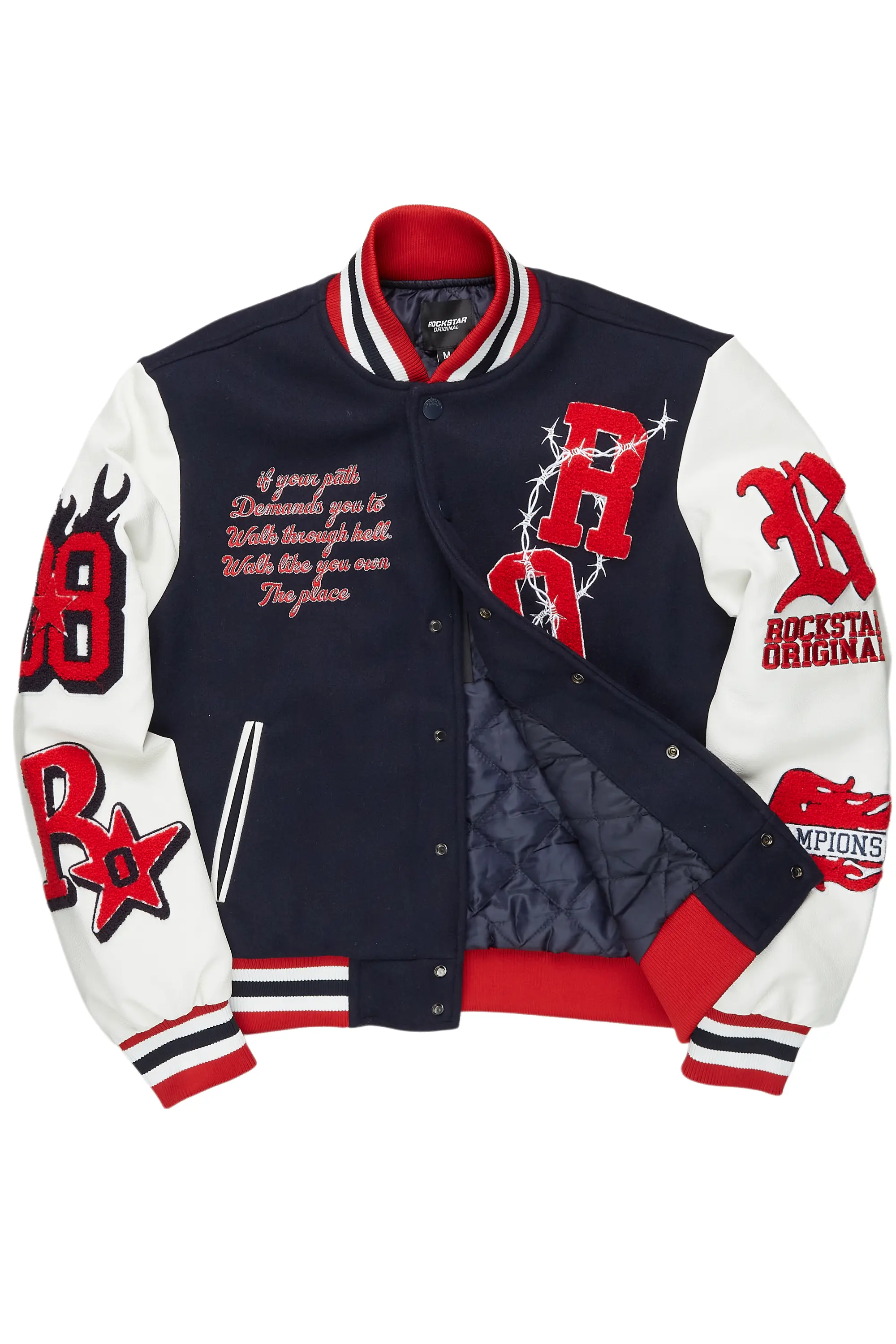 Sherniqua Navy Oversized Varsity Jacket - Image 2