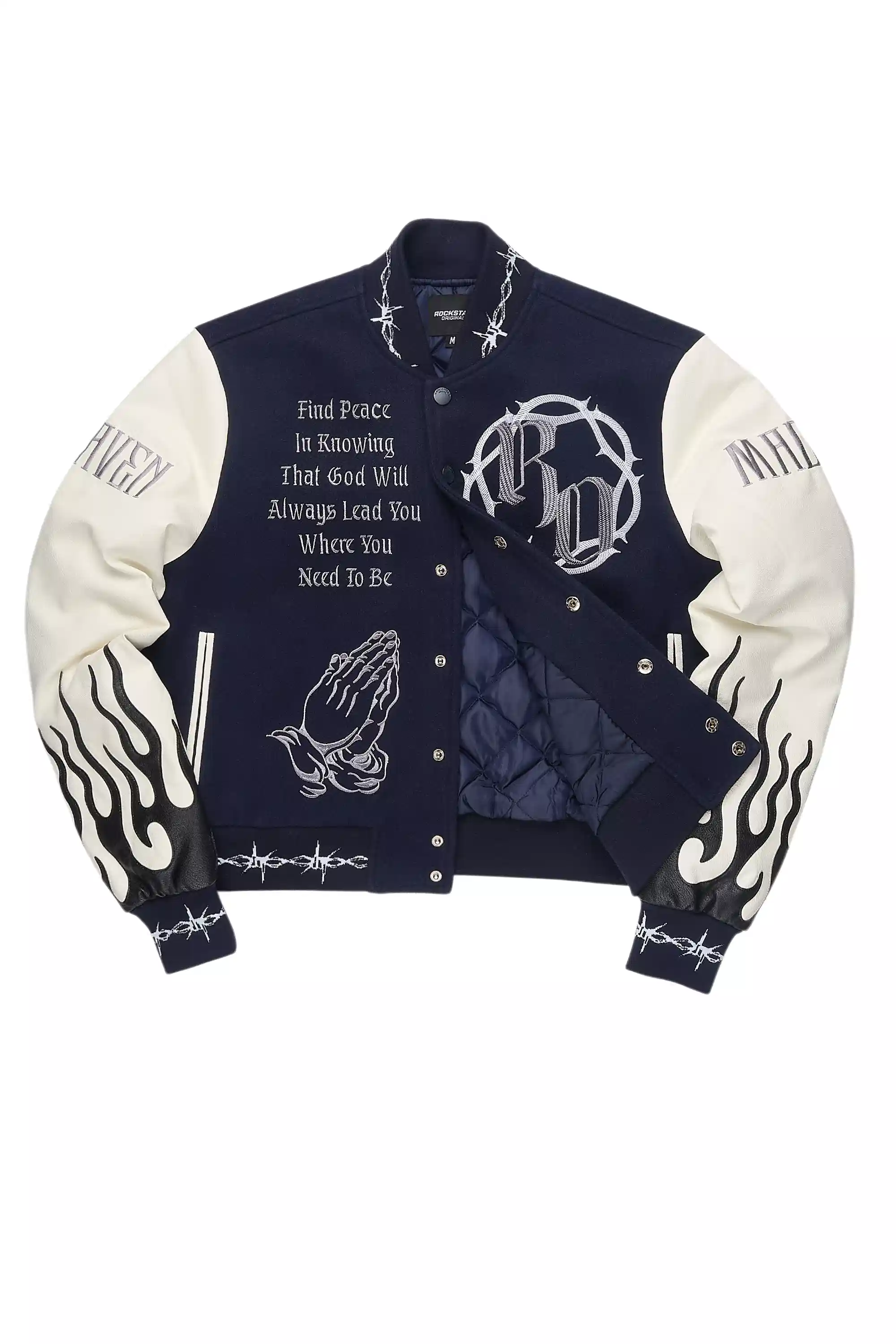 Yalanda Navy Oversized Varsity Jacket - Image 6
