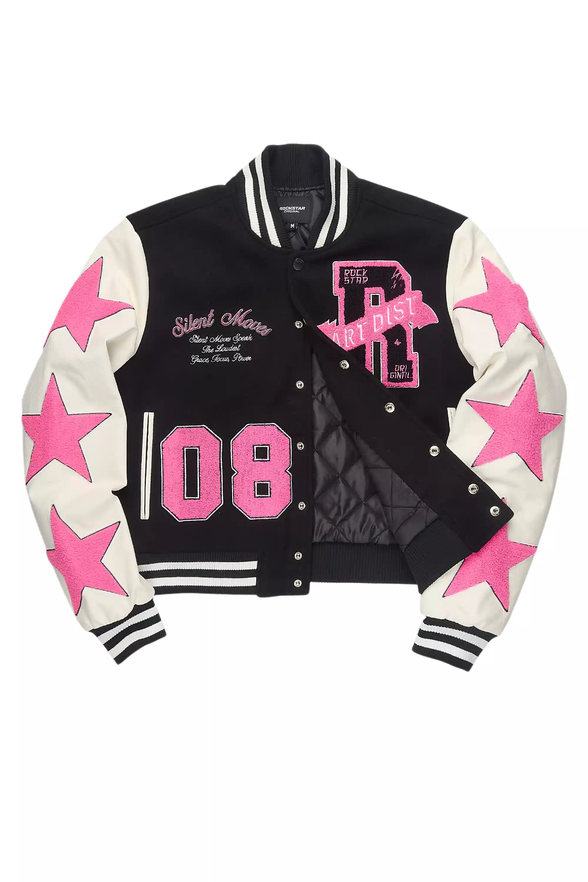Krystle Black Oversized Varsity Jacket - Image 10