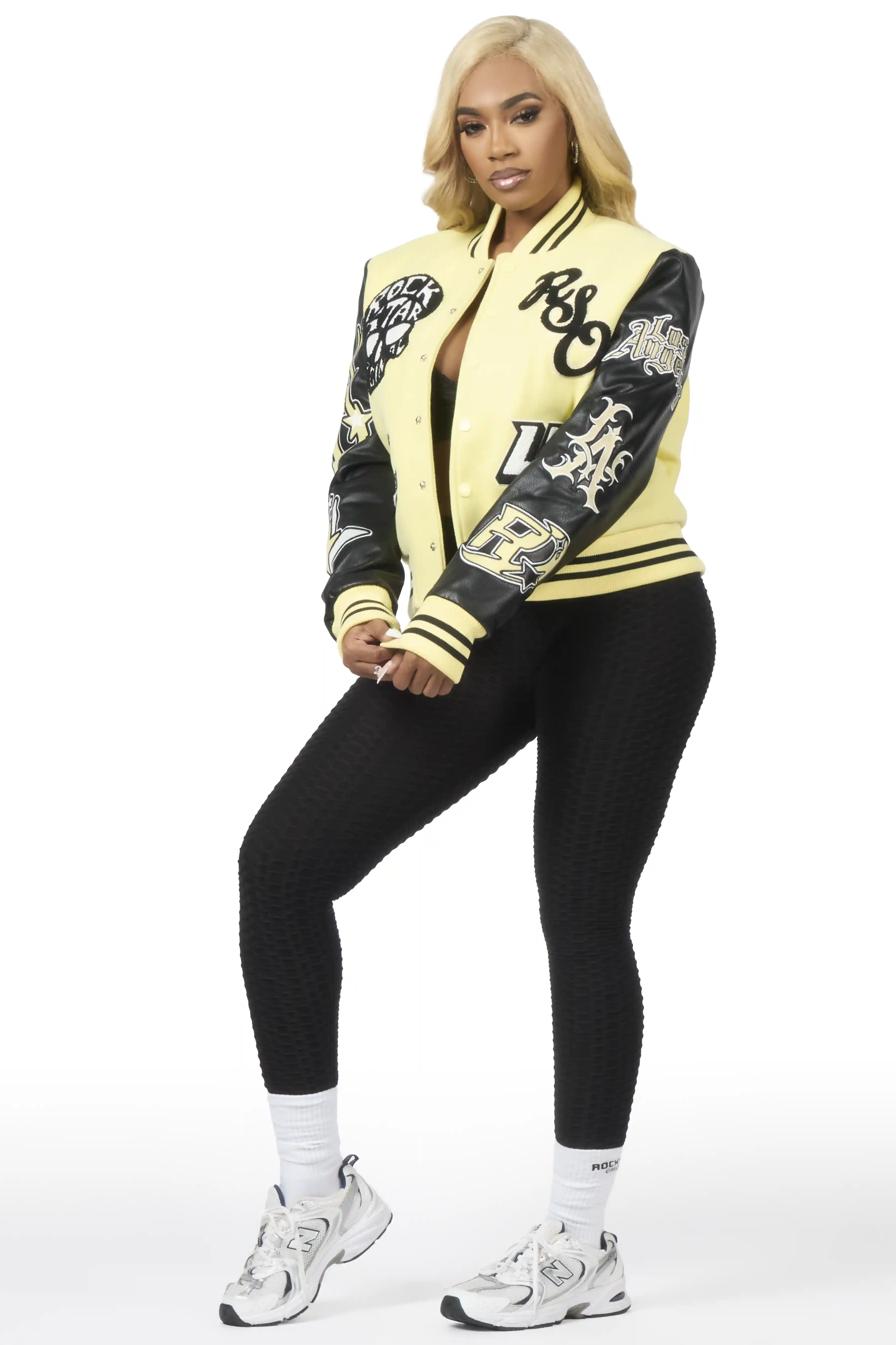 Jermika Black/Yellow Oversized Varsity Jacket - Image 8