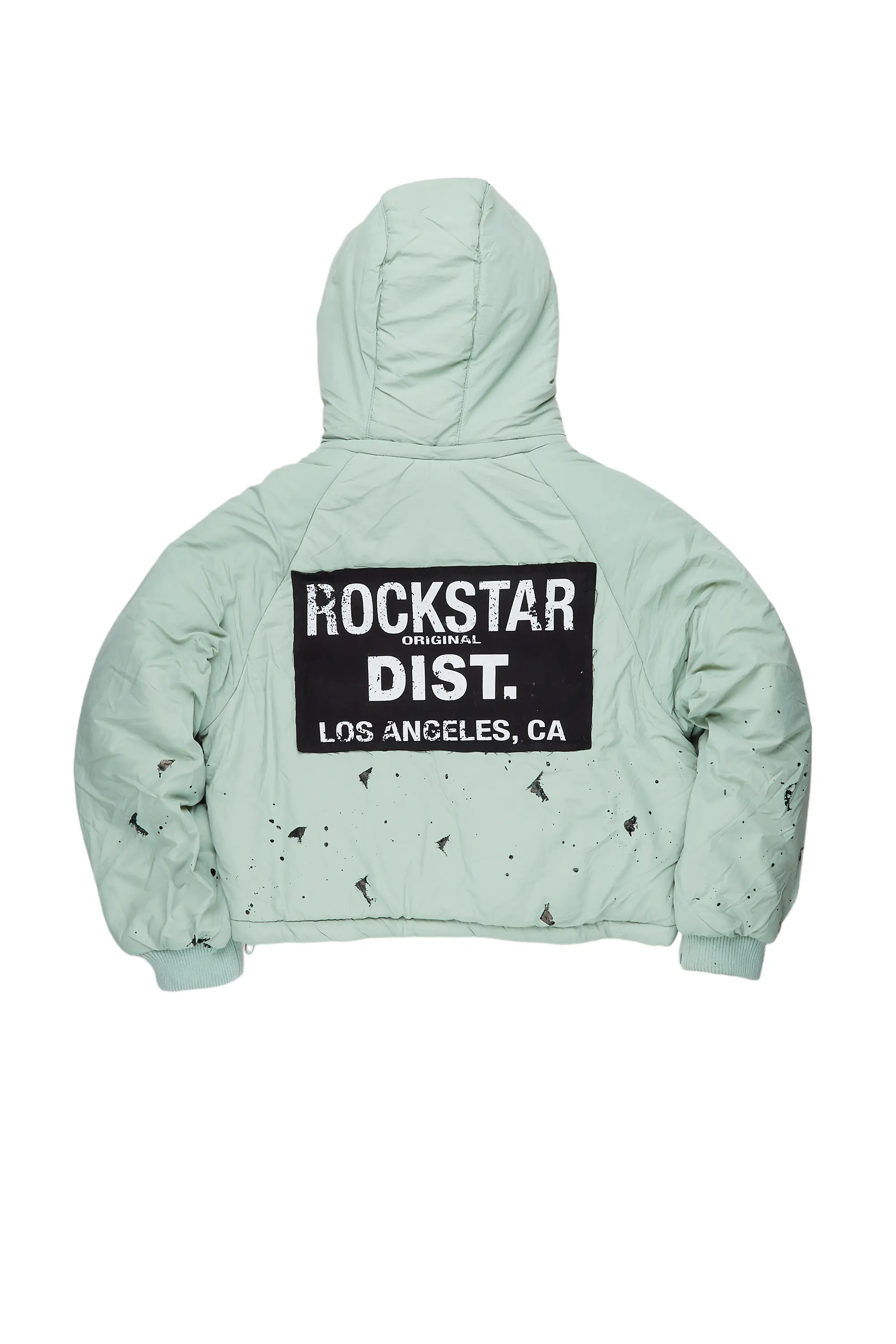 Zayla Sage Green Art Dist. Puffer Jacket - Image 15
