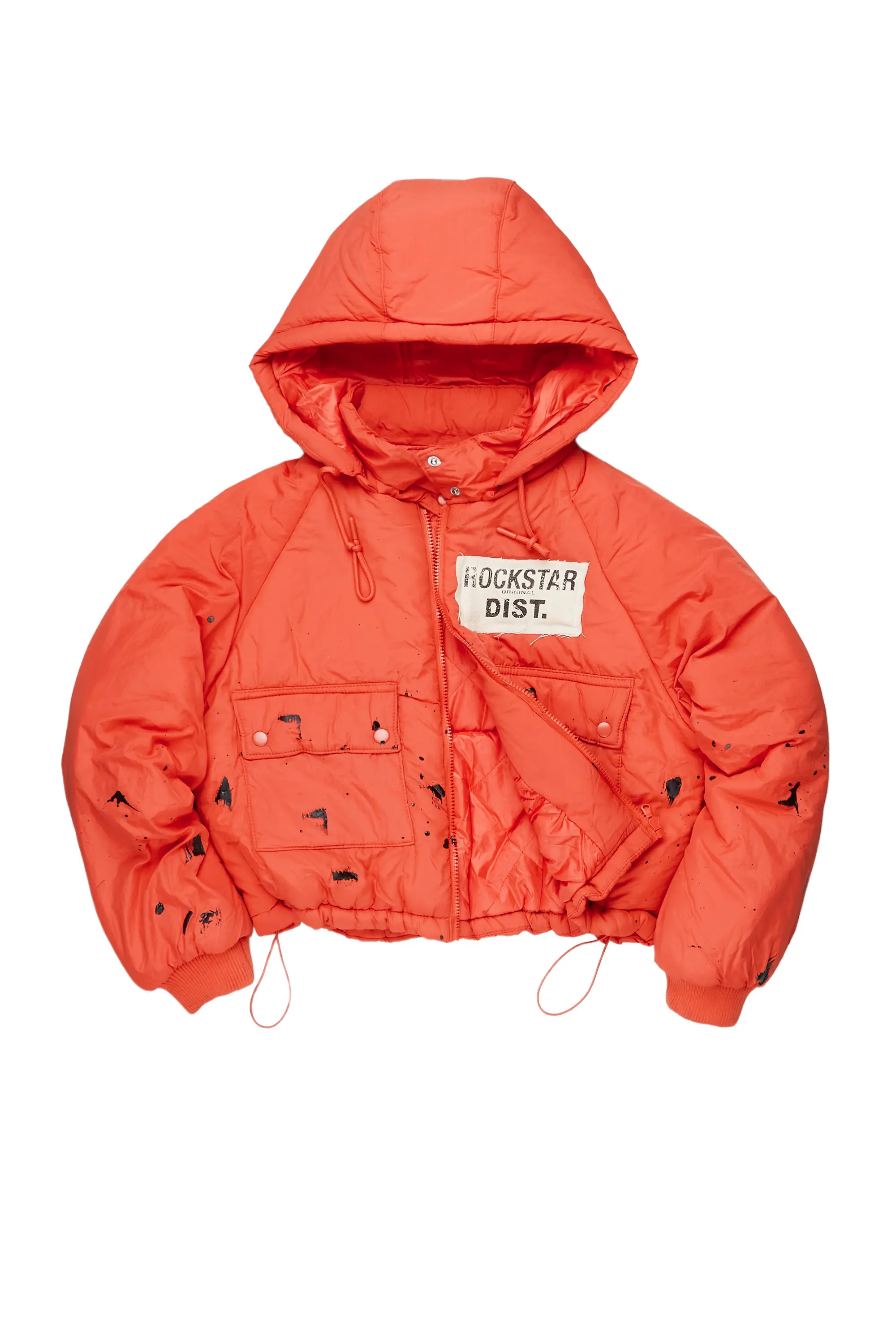 Zayla Orange Art Dist. Puffer Jacket - Image 14