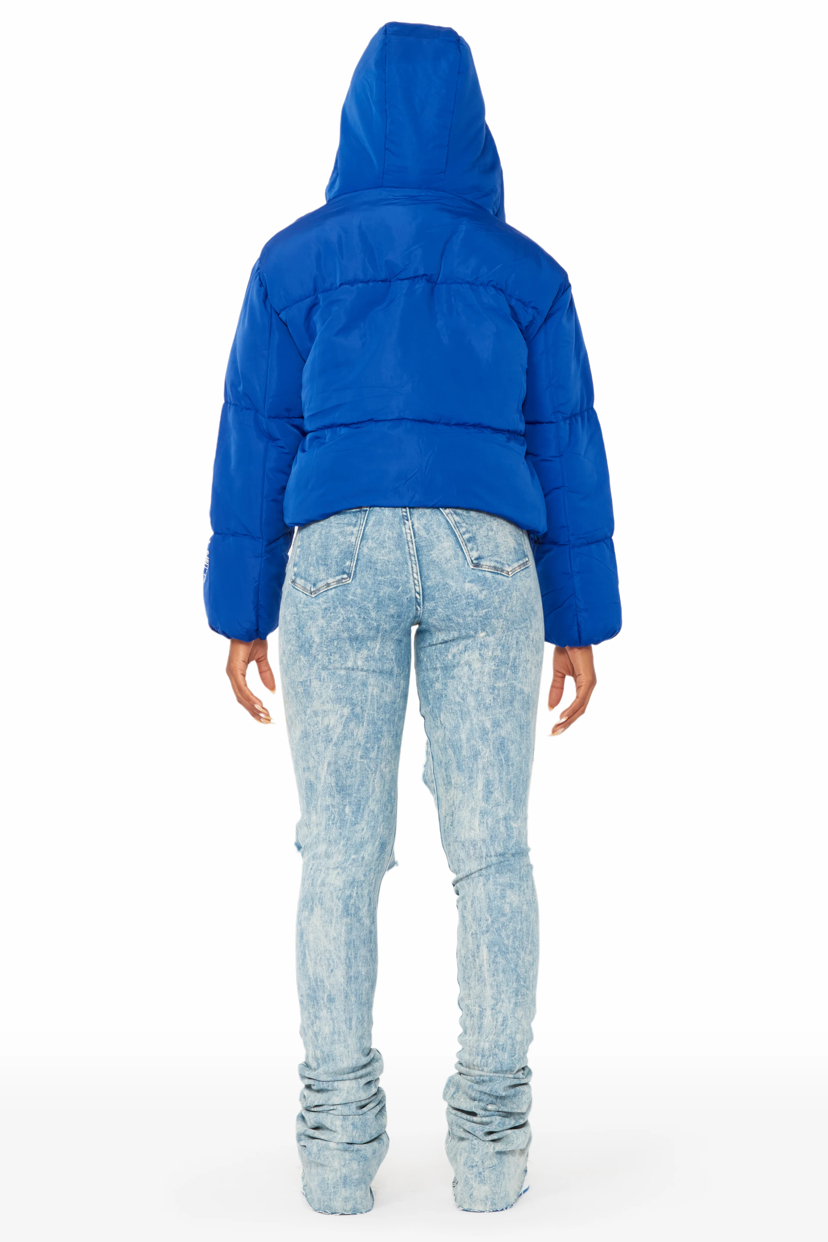 Kalisha Royal Blue Rhinestone Puffer Jacket - Image 12