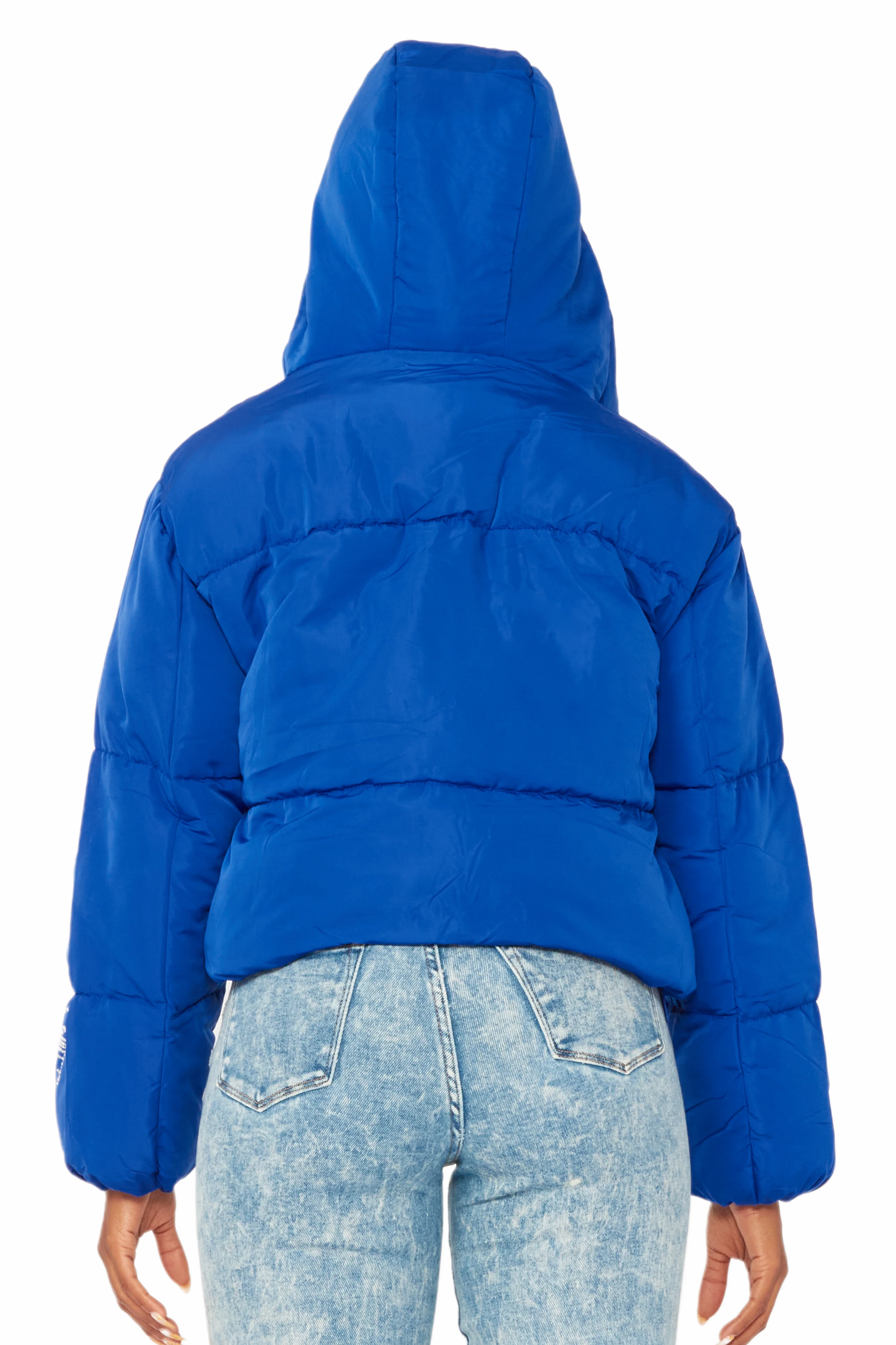 Kalisha Royal Blue Rhinestone Puffer Jacket - Image 9