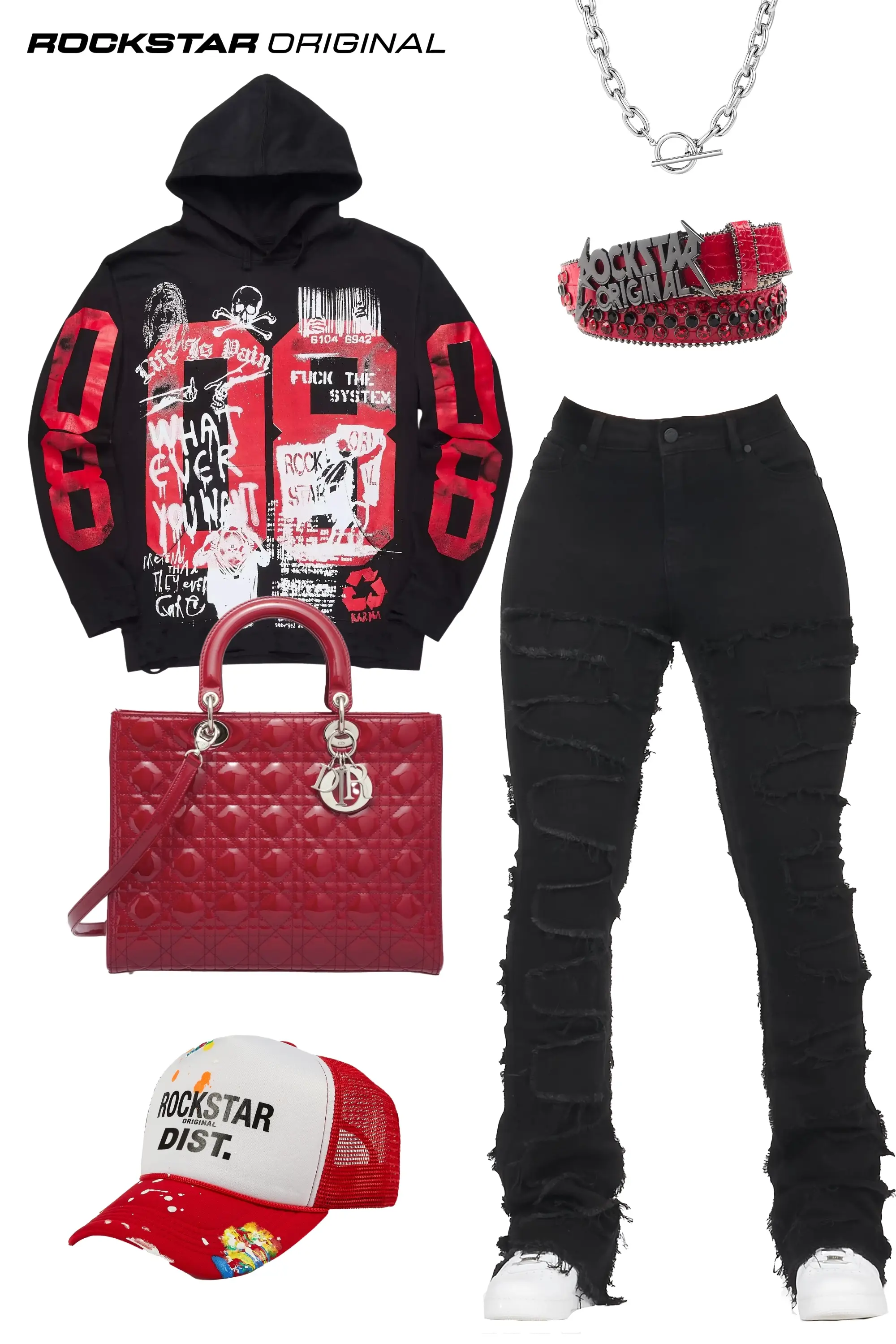 Zariyah Black Stacked Flare Jean - Image 2