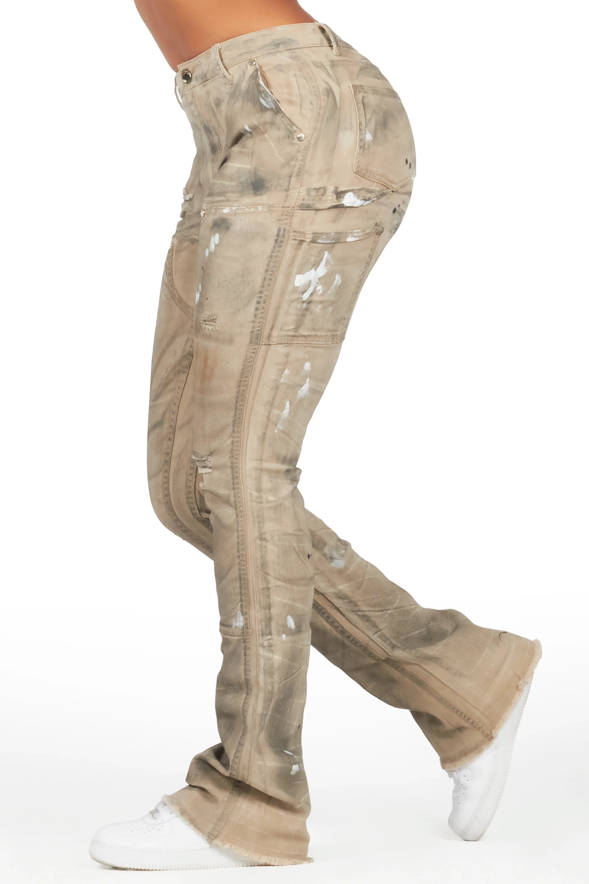 Miesha Brown Stacked Flare Jean - Image 3