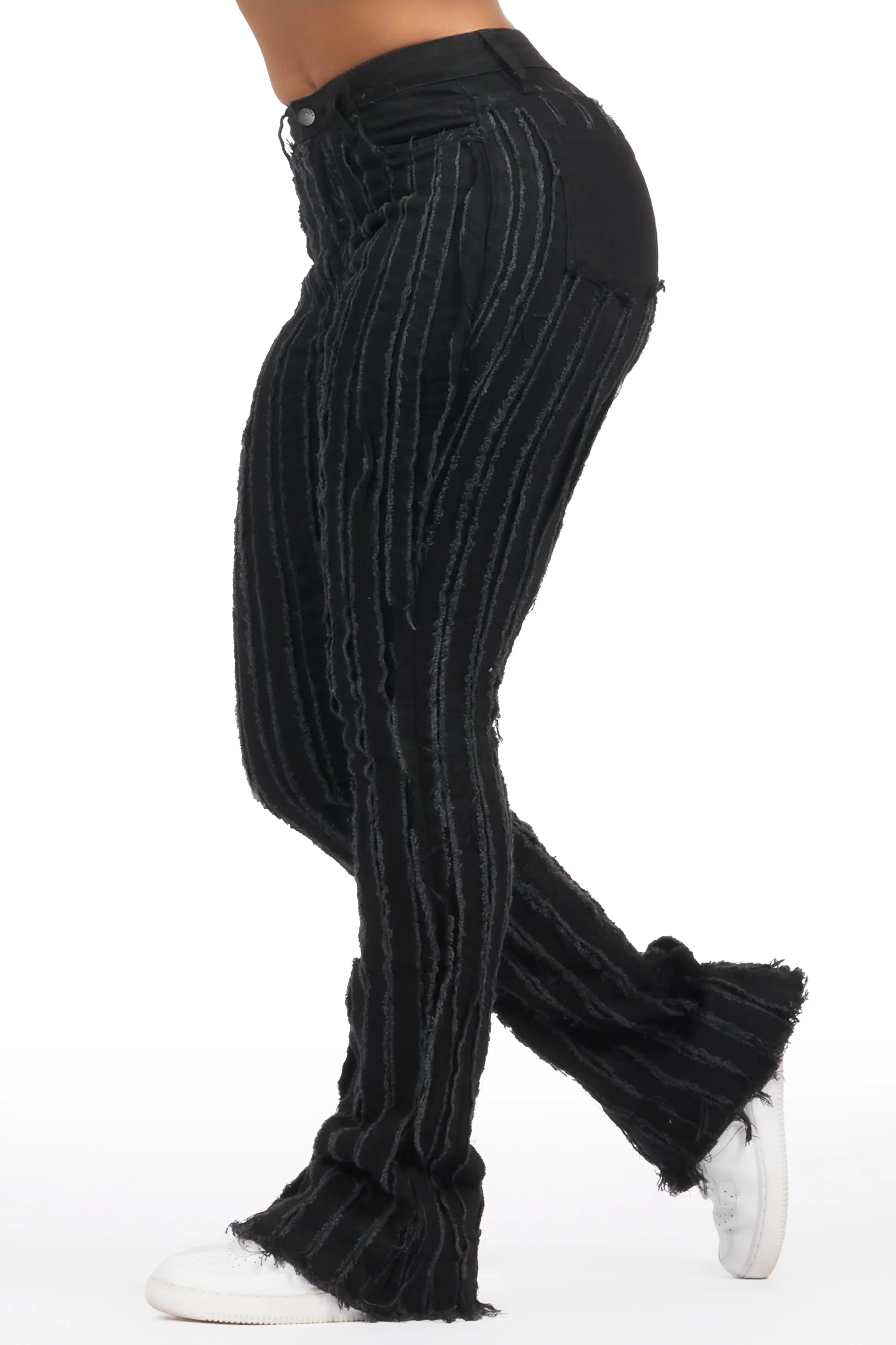 Natalia Black Stacked Flare Jean - Image 2