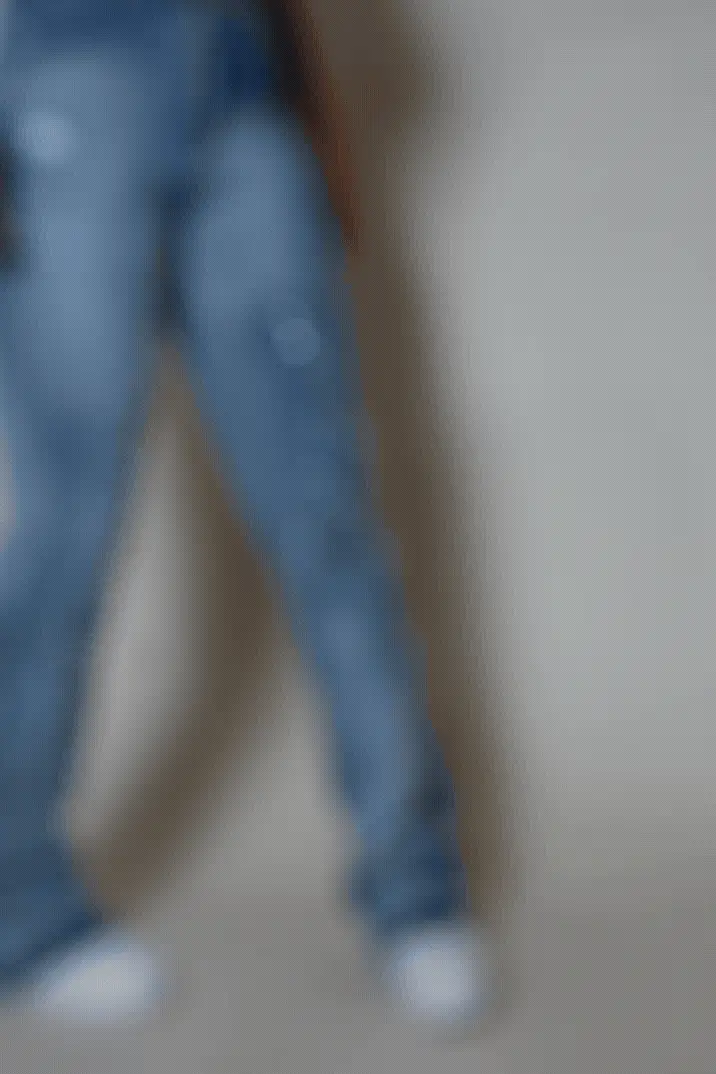Zahmira Medium Wash Studded Stacked Jean - Image 2