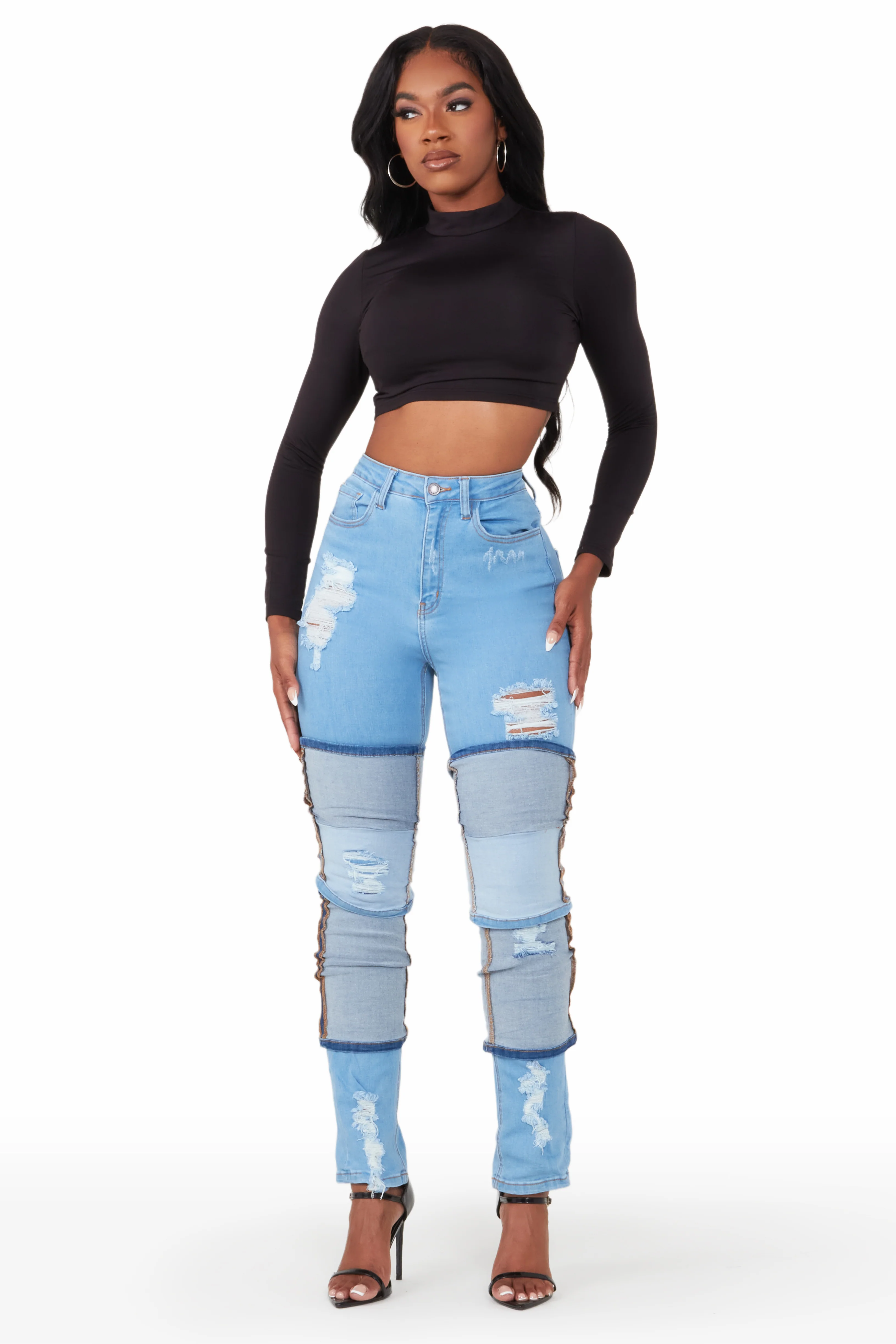 Angelica Light Wash Distressed Skinny Jean - Image 6