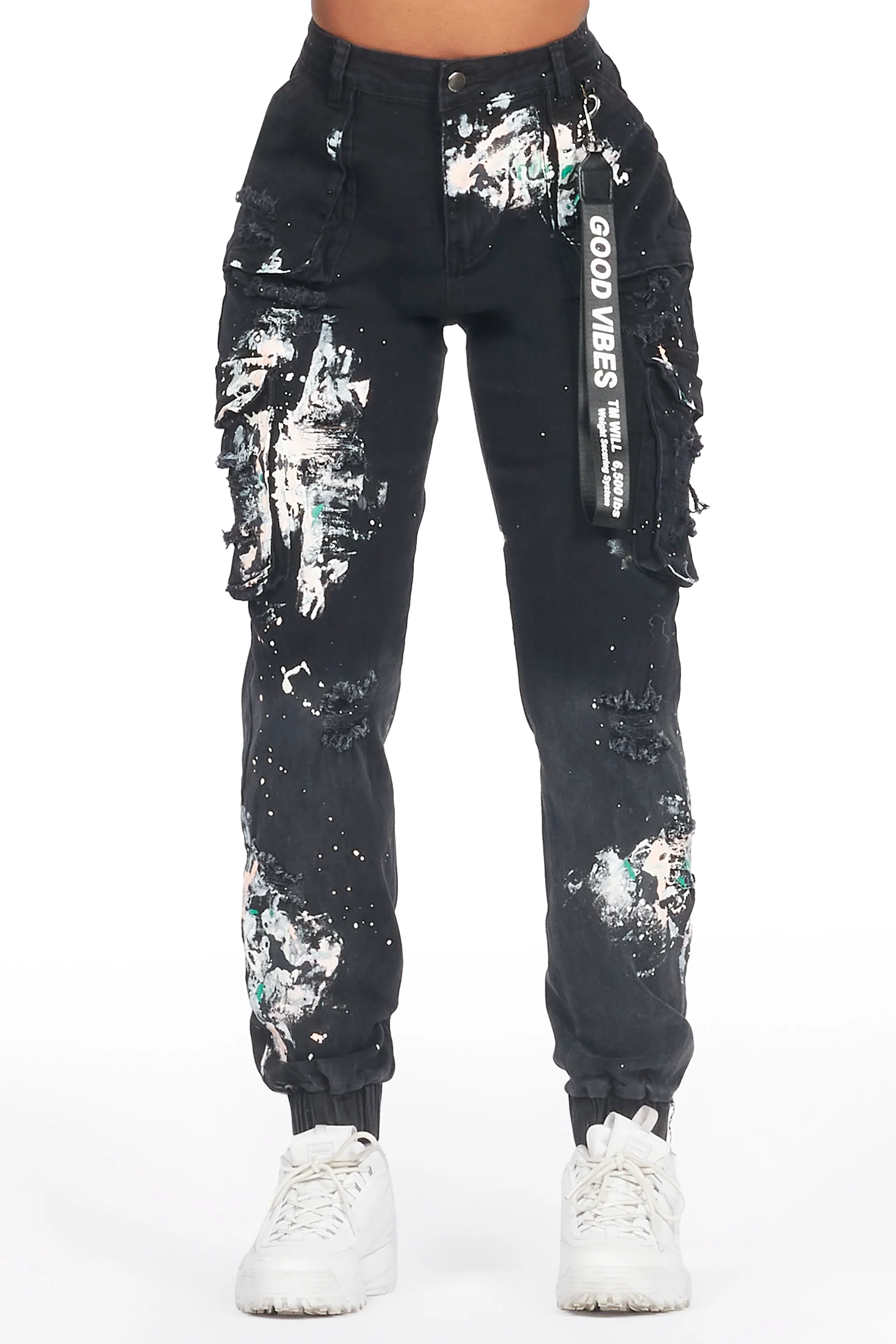 Kherry Black Painted Jogger Jean - Image 2